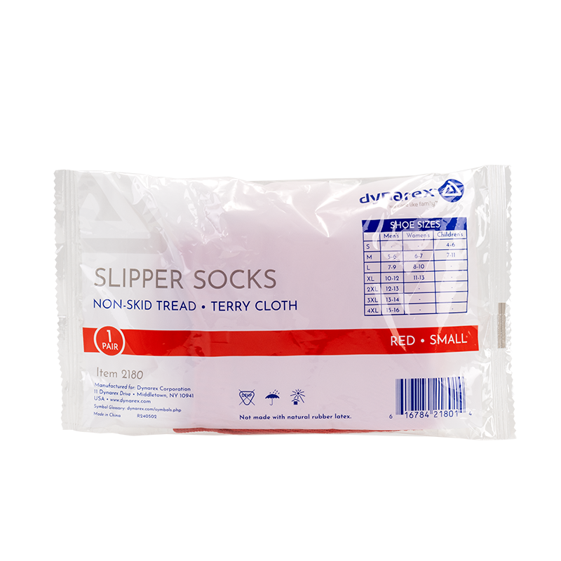 Socks, Single-Sided Slipper Pair, Red SMALL