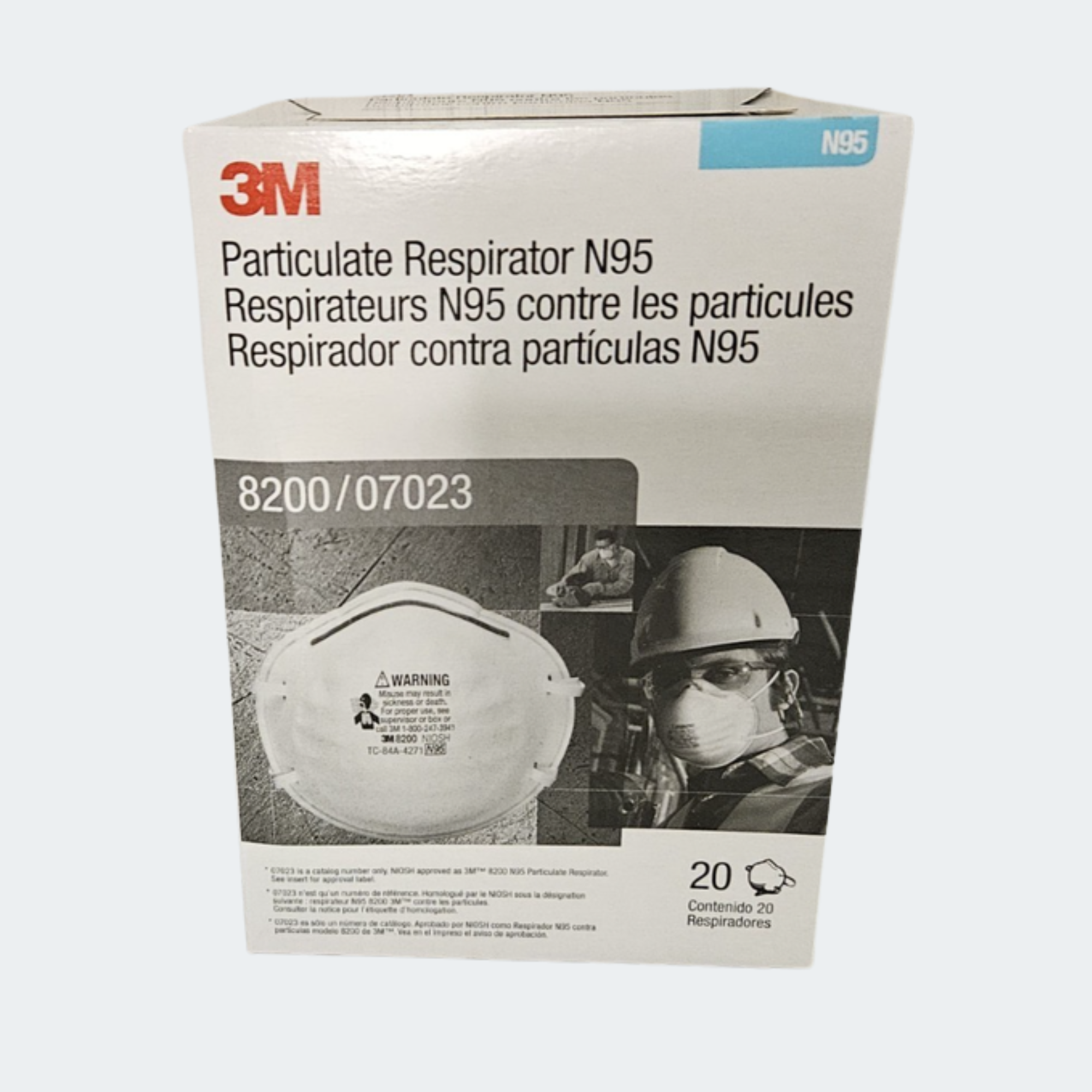 3M N95 Mask Particulate Respirator (20EA/BX, 8BX/CA)