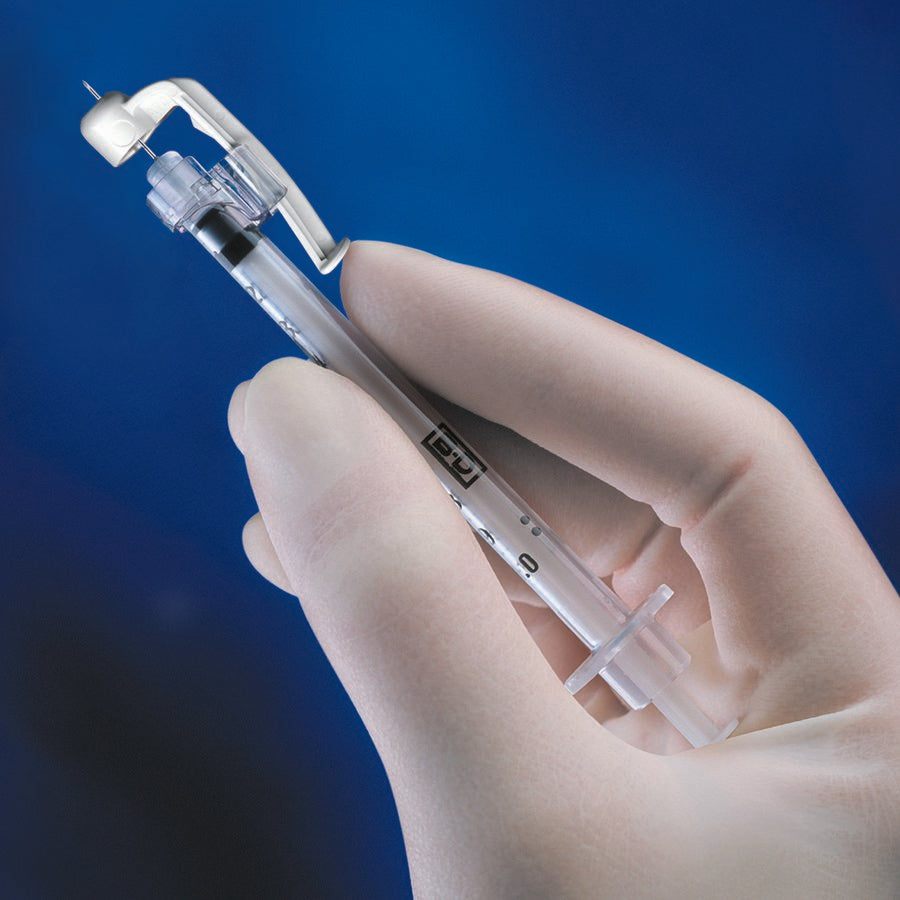 BD SafetyGlide Insulin Syringe 29Gx½" ½mL (100/BX)