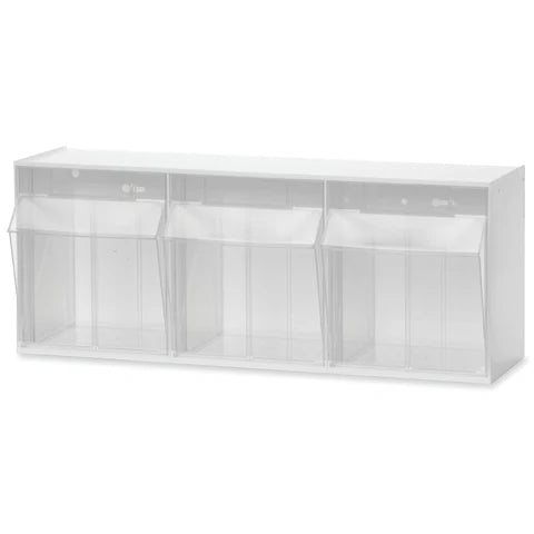 Deflecto Tilt Bins 3-Bins White 20303B 24"x7"x9.5"(4EA/CA)
