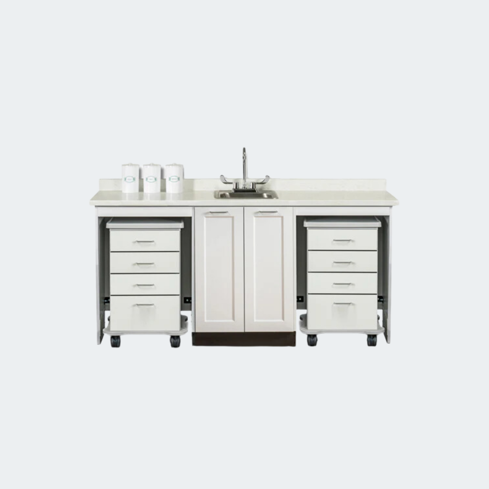 72" Fashion Finish, Dual, Cart-Mate Cabinet WITH CARTS RIGHT AND LEFT