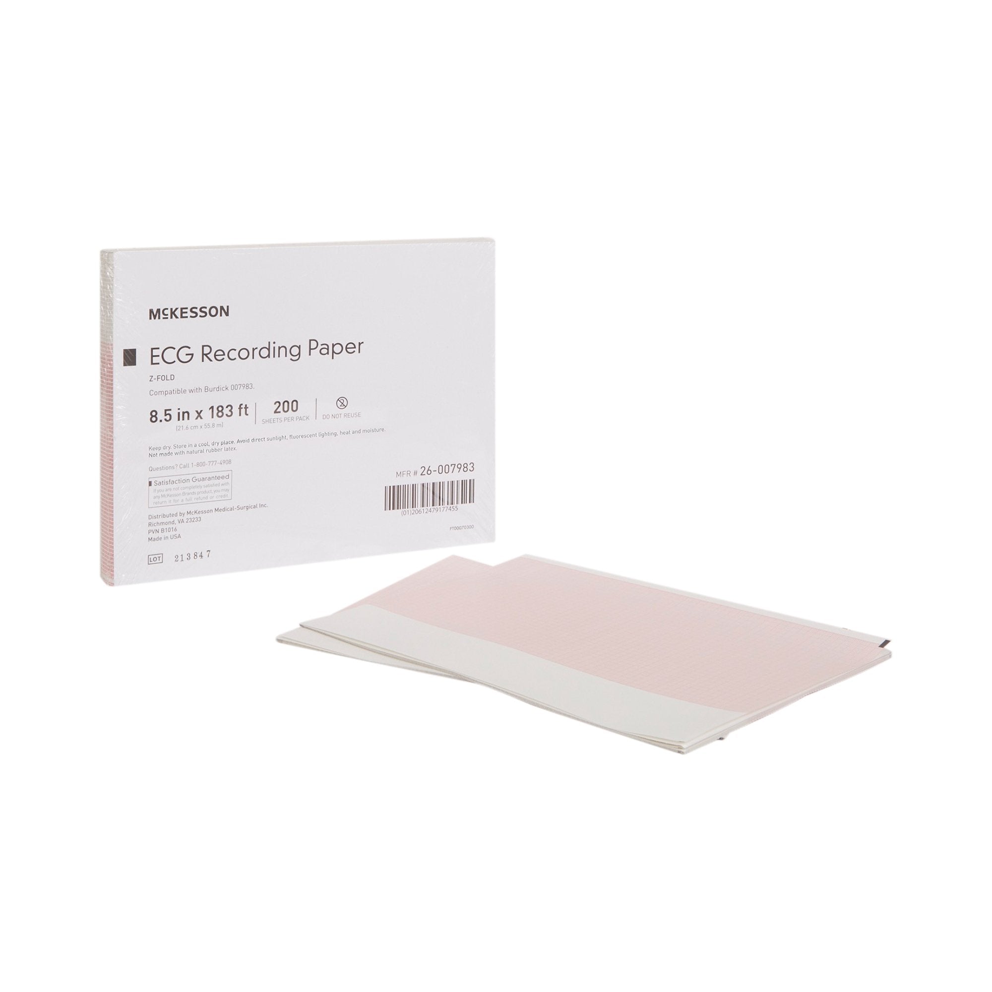 Recording Chart Paper McKesson Z-Fold Red Grid 200/PK
