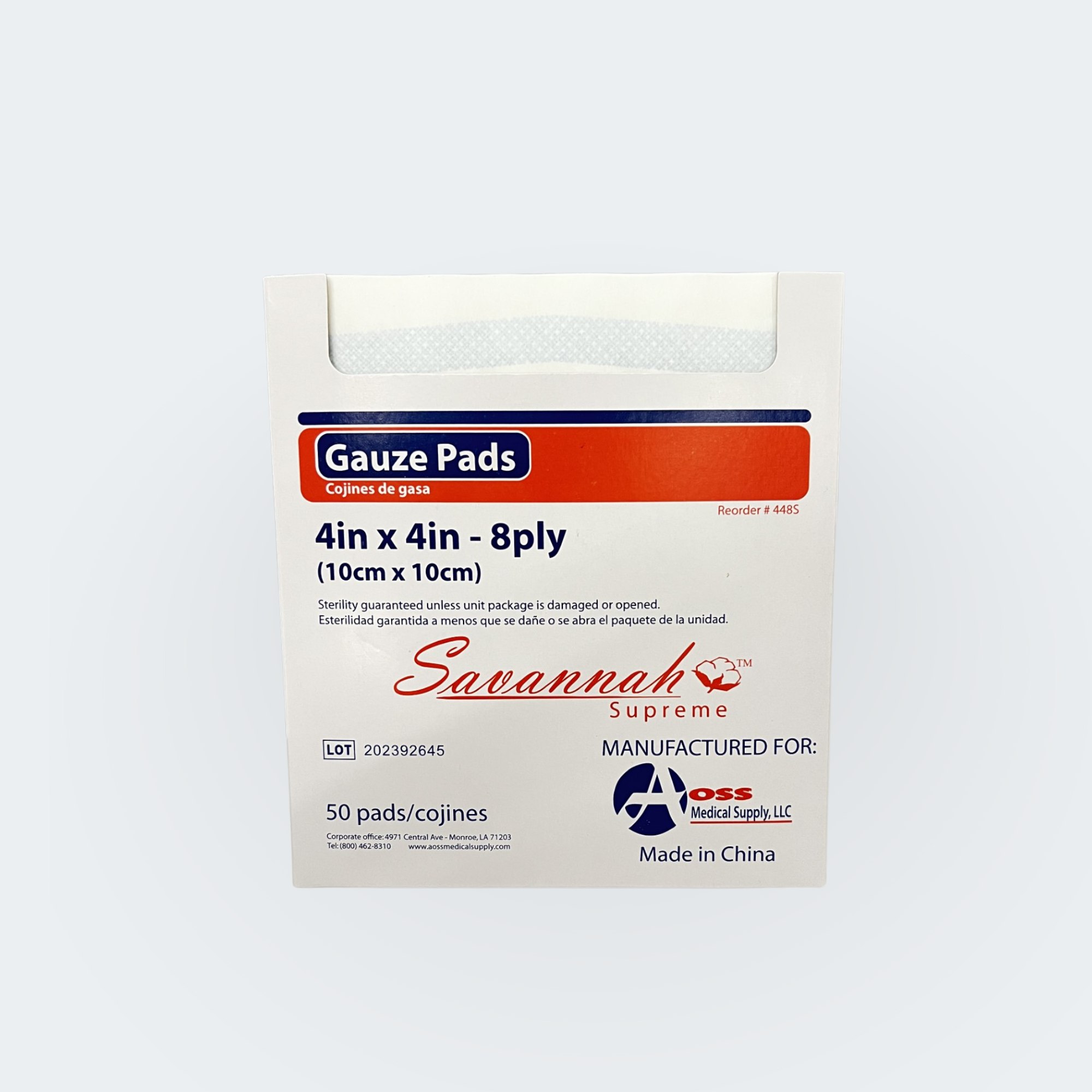 AOSS Sterile Gauze 4x4" 8-Ply (50EA/TY)