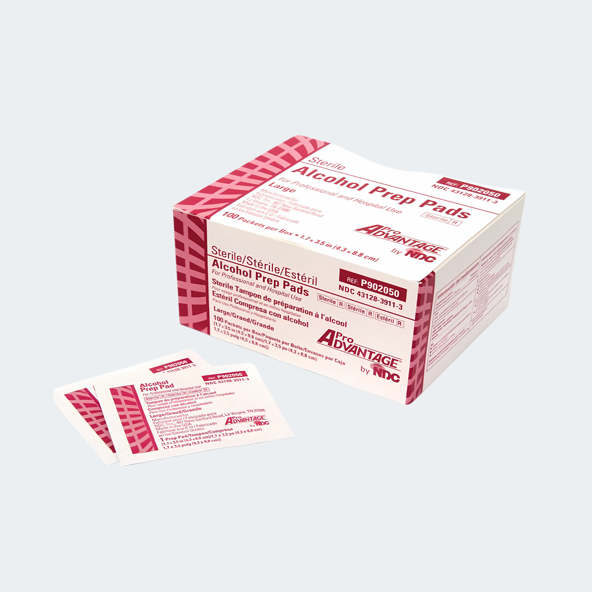 Alcohol Prep Pad Sterile 2Ply 1.75"x3.5" 100/BX, Pro Advantage Sku:P902050