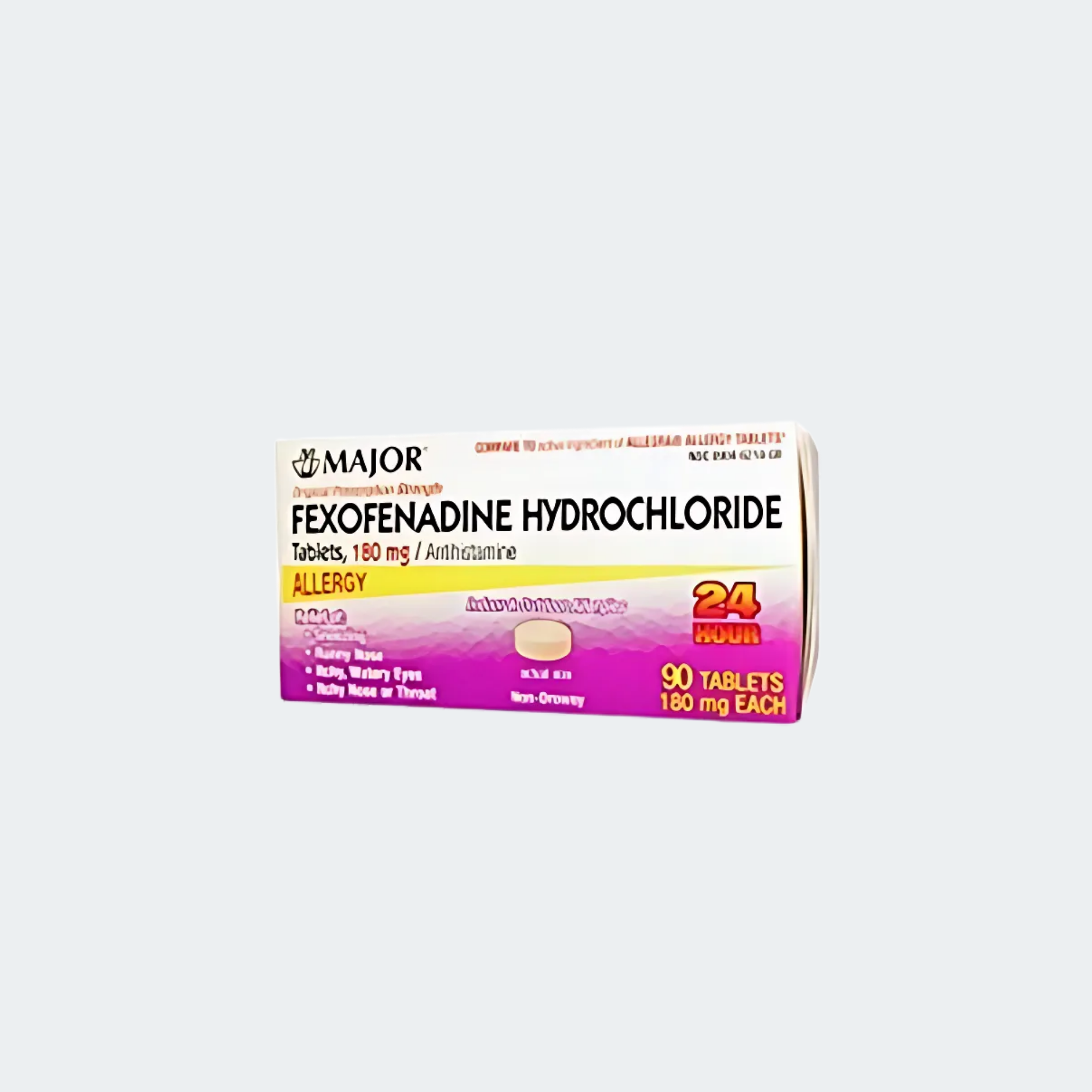 Allergy Relief Major® Fexofenadine 180 mg Strength Tablet 90 per Box
