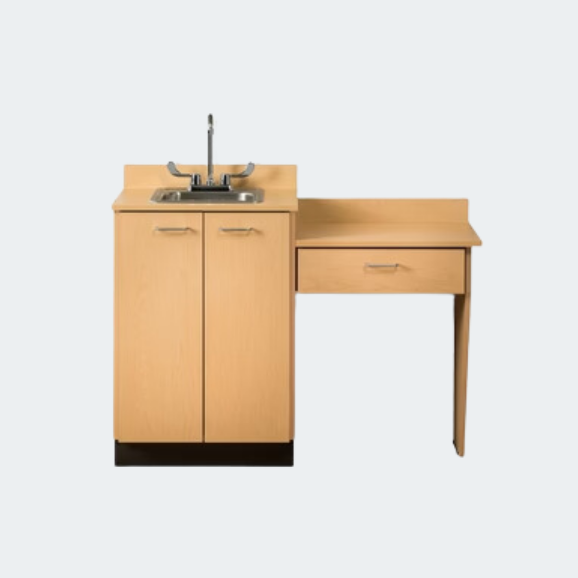 Base Cabinet Set with 2 Doors, Desk and sink