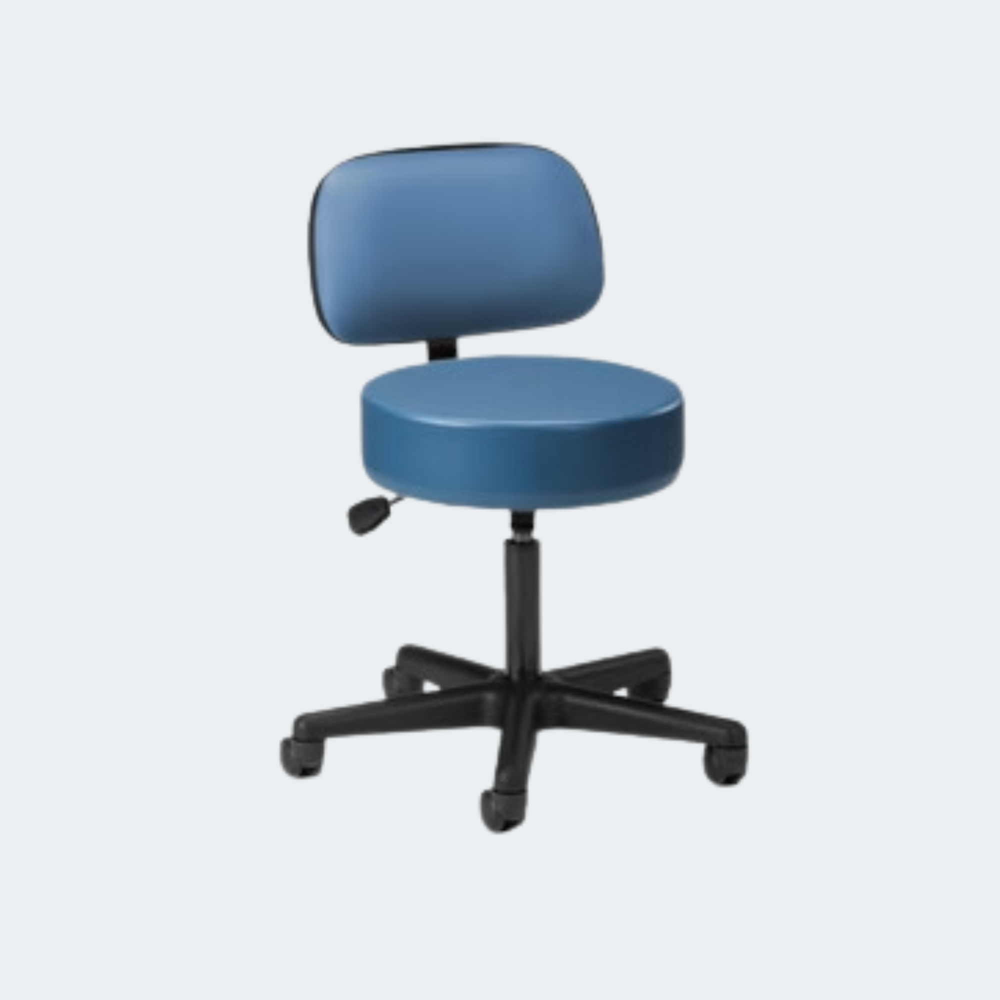 Black Base, 5-Leg, Pneumatic Stool with Backrest