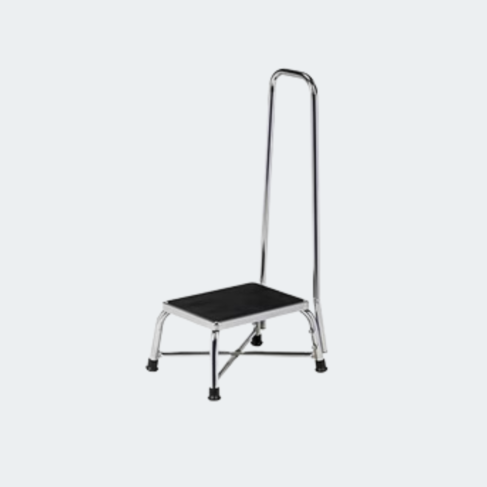 Chrome, Heavy-Duty, Step Stool with Handrail