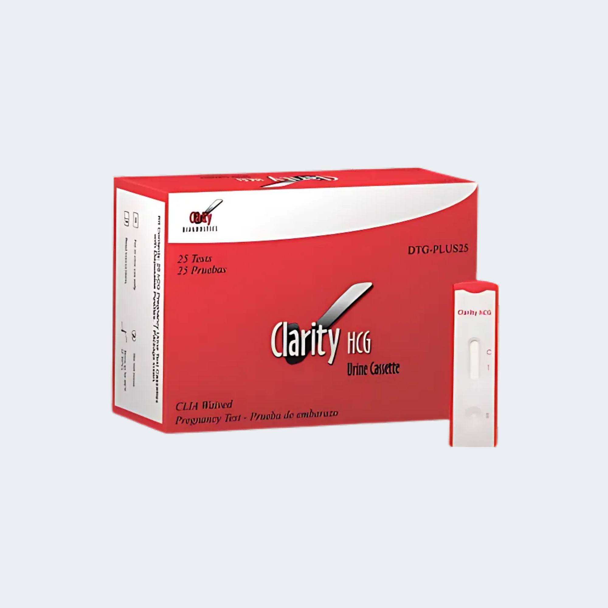 Clarity Diagnostics DTG-PLUS25 hCG Test Cassette, CLIA Waived