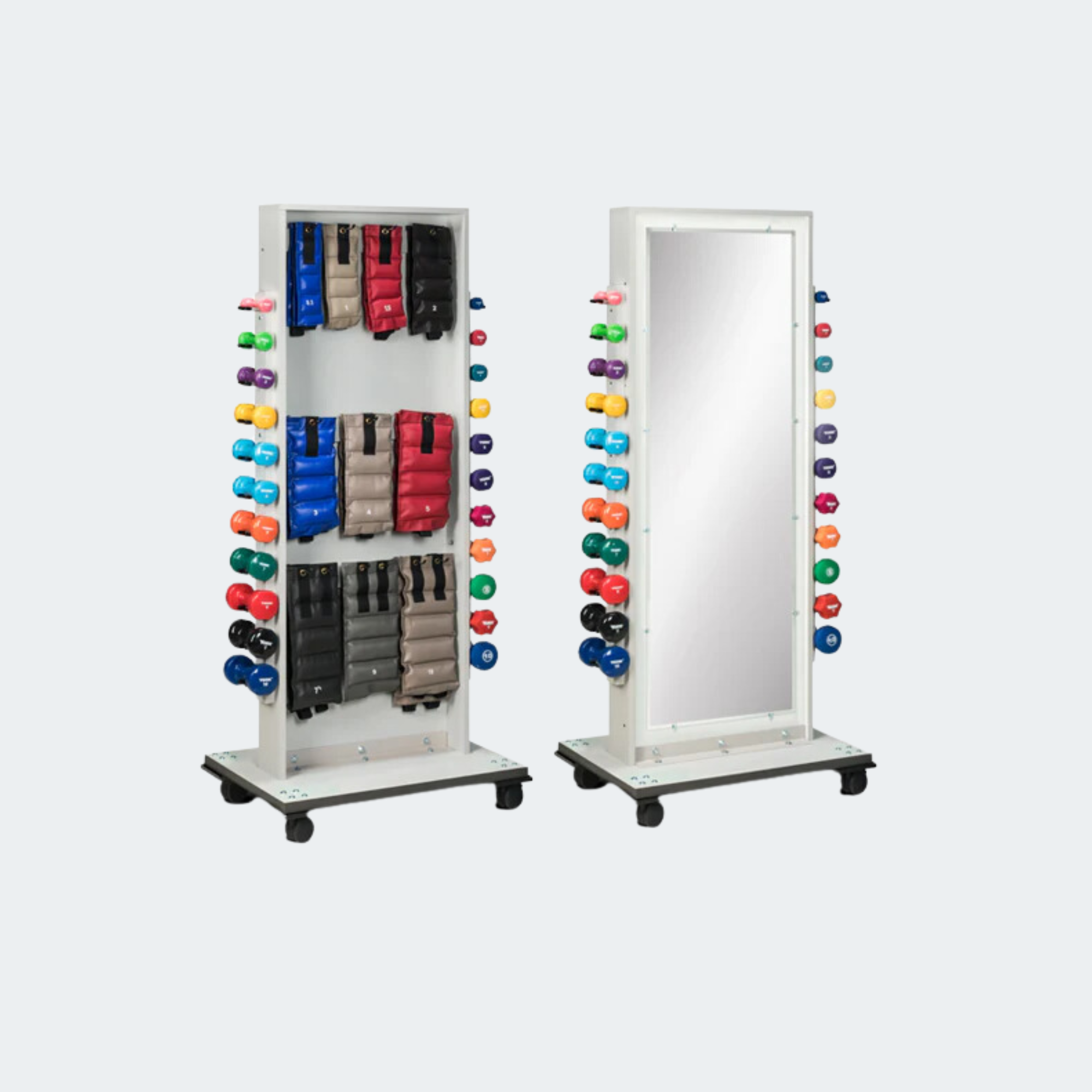 Combo Mirror Cuff Weight and Dumbbell Rack