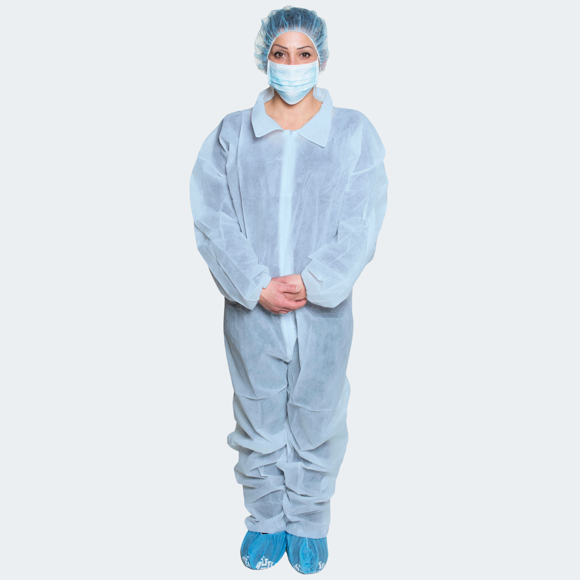 Coveralls, Blue, Size XL, Disposable, 5/bg, 5 bg/cs