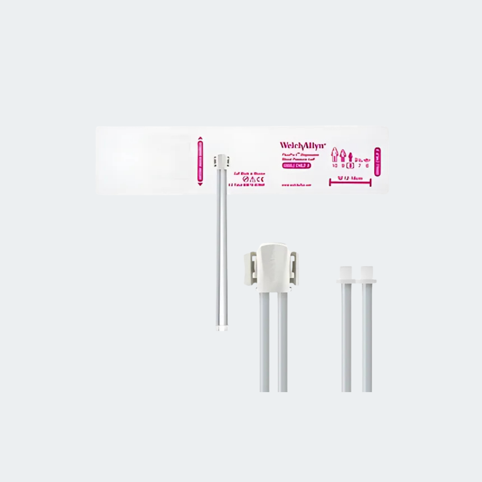 Welch Allyn FlexiPort Blood Pressure Cuff; Size-08 Small Child, Soft Disposable, 2-Tubes, Male Screw (#5082-164) Connectors