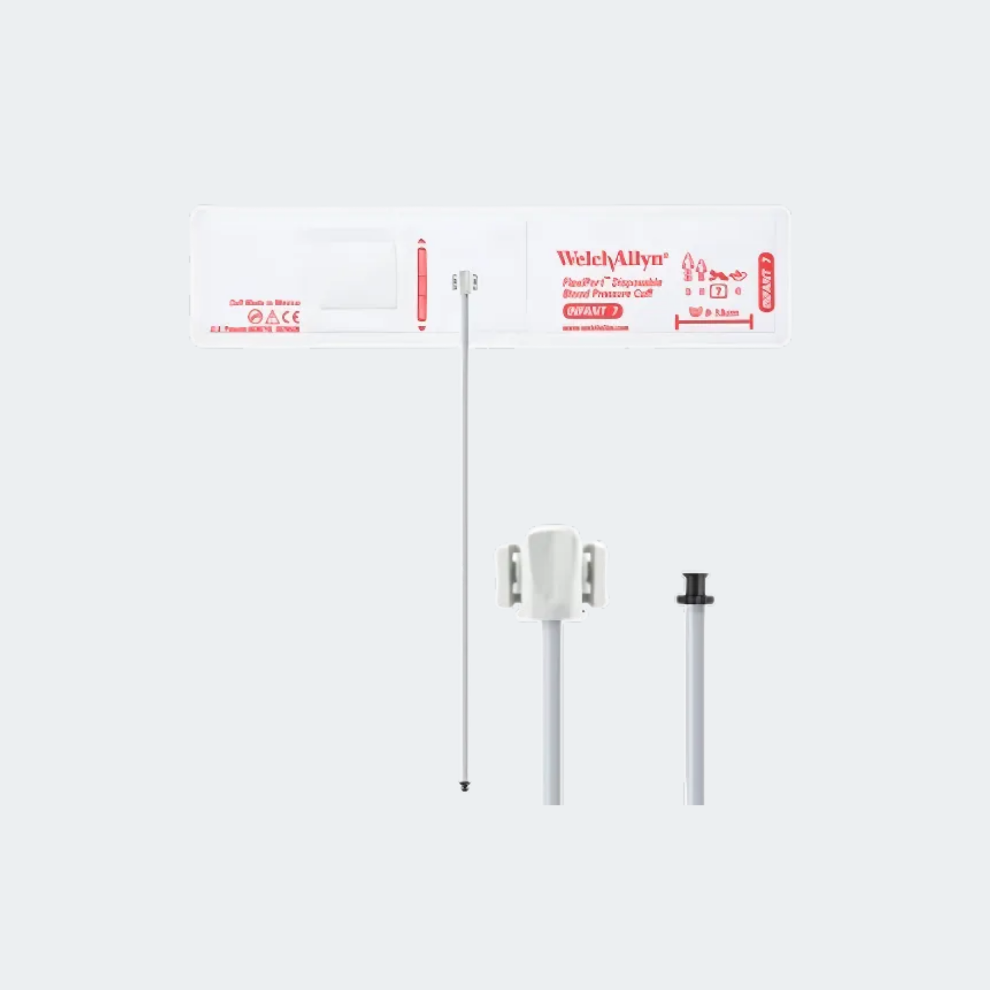 Welch Allyn FlexiPort Blood Pressure Cuff; Size-07 Infant, Soft Disposable, 1-Tube (24.0 in/61.0 cm), Tri-Purpose (#5082-168) Connector