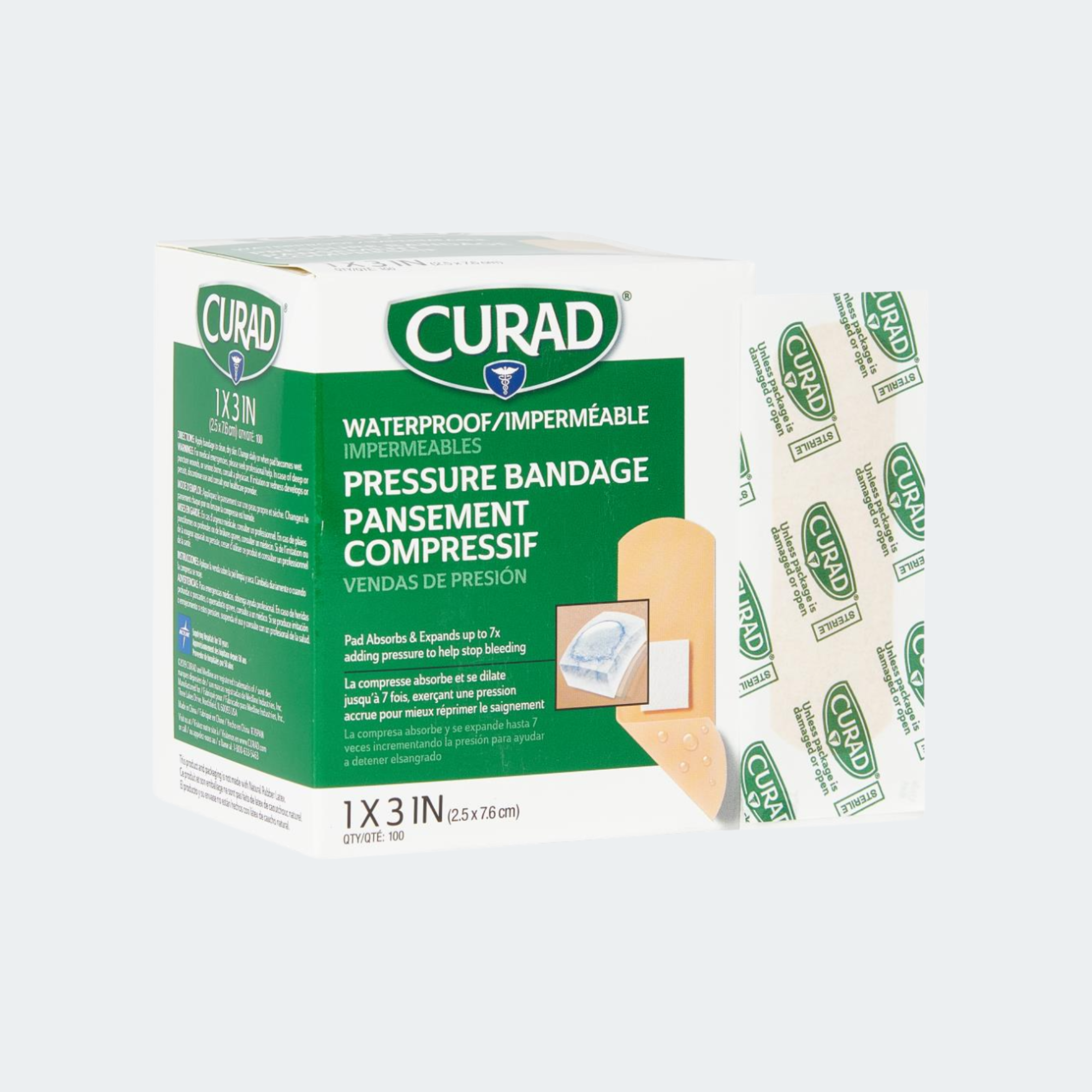 Curad Pressure Bandage LG 1x2¾ NON85100 (100/BX)