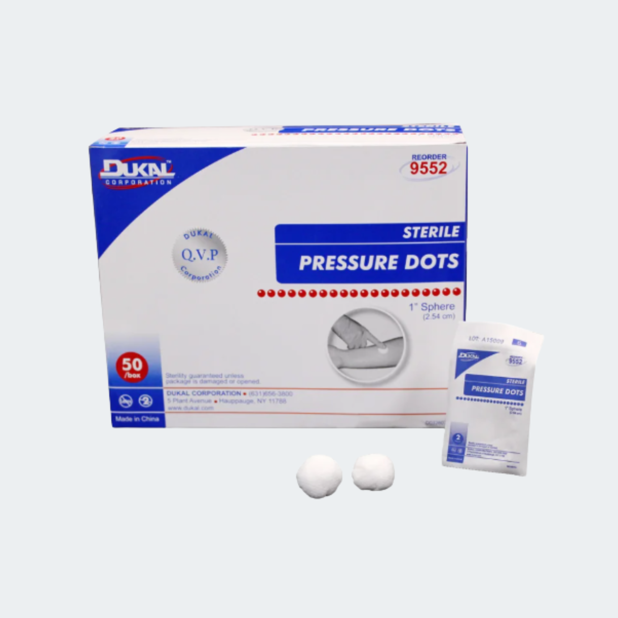 Dukal Pressure Dots Sterile 1" (2/PK, 50PK/BX, 10BX/CA)