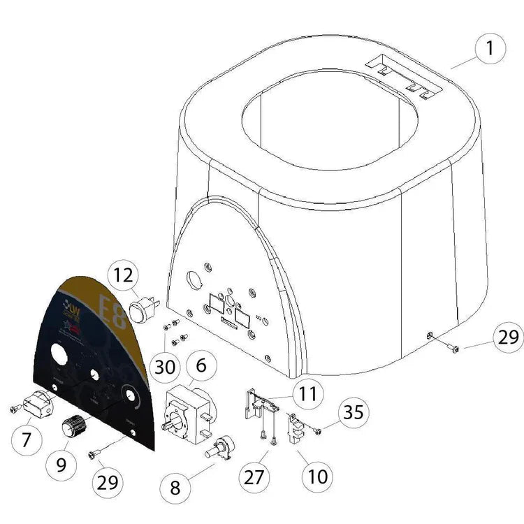 ROTOR: 8-place angled 15ml rotor for MXU and E8 (no shields)