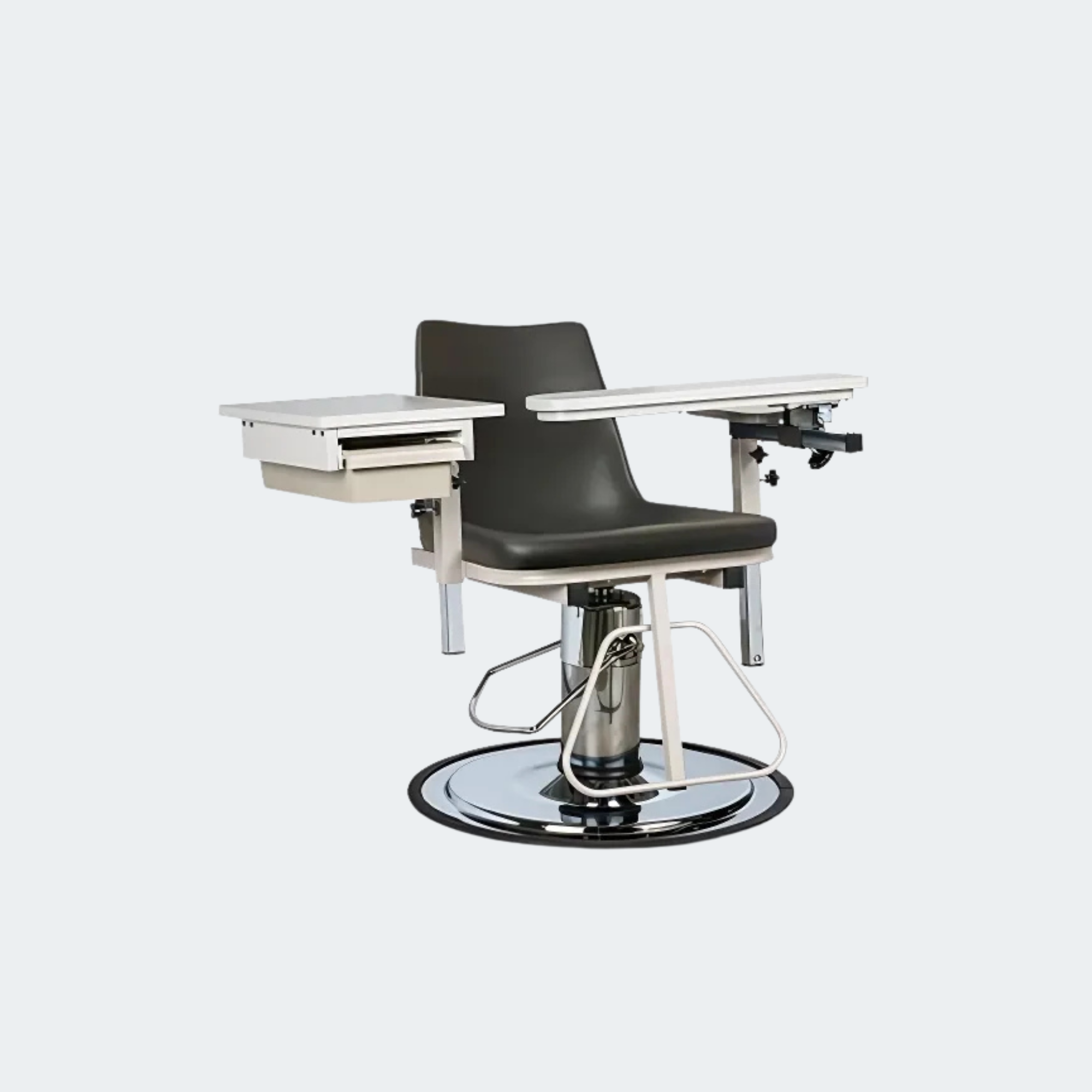 H Series, E-Z-Clean, Blood Drawing Chair with Clinton Clean™ Flip Arm and Drawer