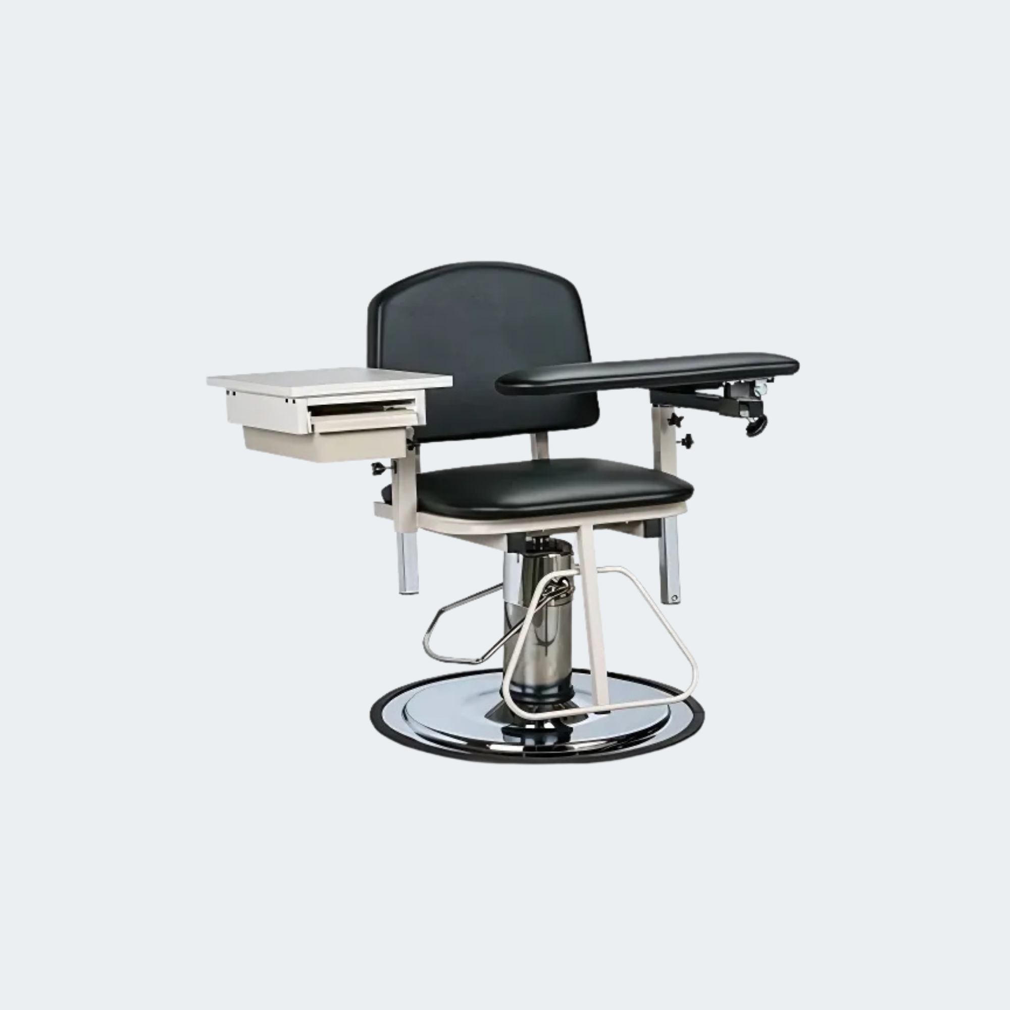 H Series, Padded, Blood Drawing Chair with Padded Flip Arm and Drawer