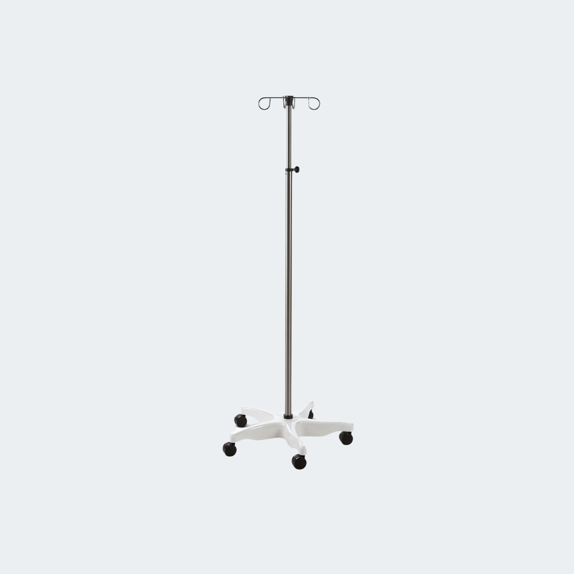Lightweight / Economical Solution
25-inch diameter PC/ABS polymer 5-Leg base
2-inch twin wheel plastic casters
Slow-descending stainless telescoping inner pole