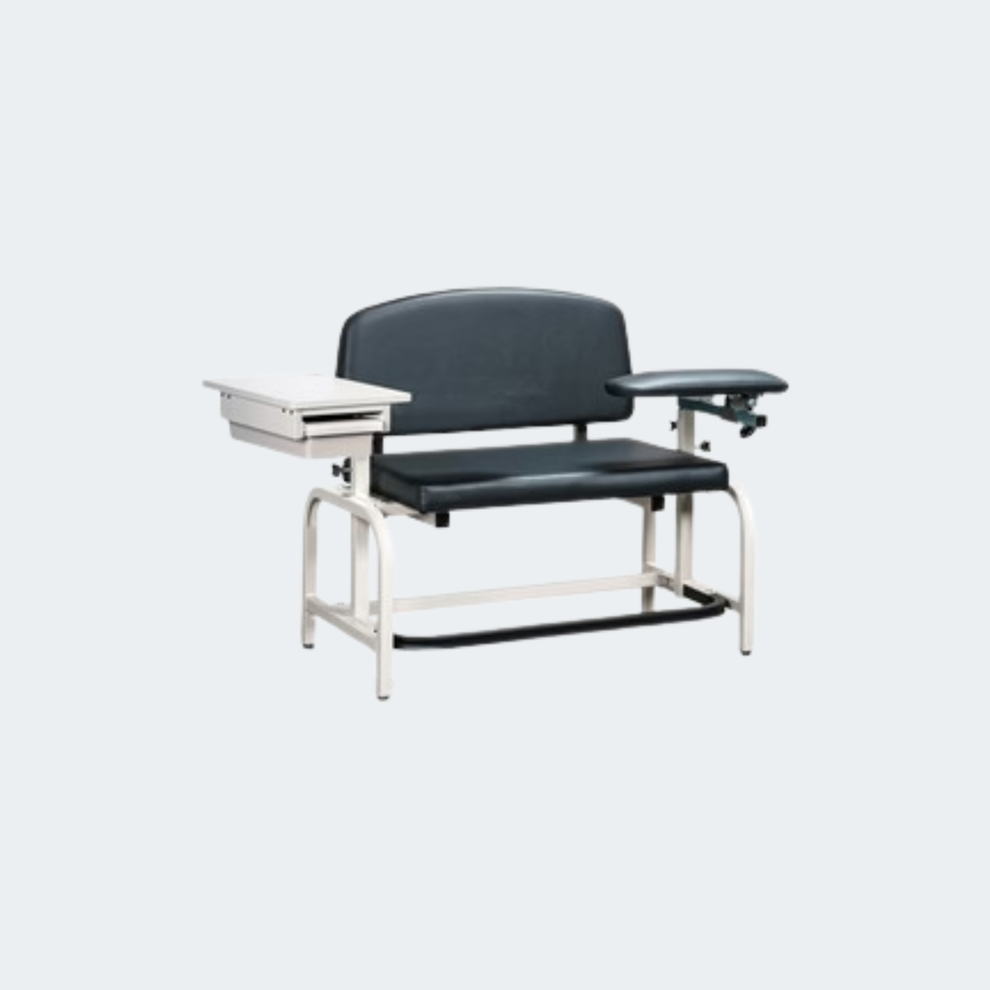 Lab X Series, Heavy-Duty, Extra-Tall, Draw Chair with Padded Flip Arm & Drawer