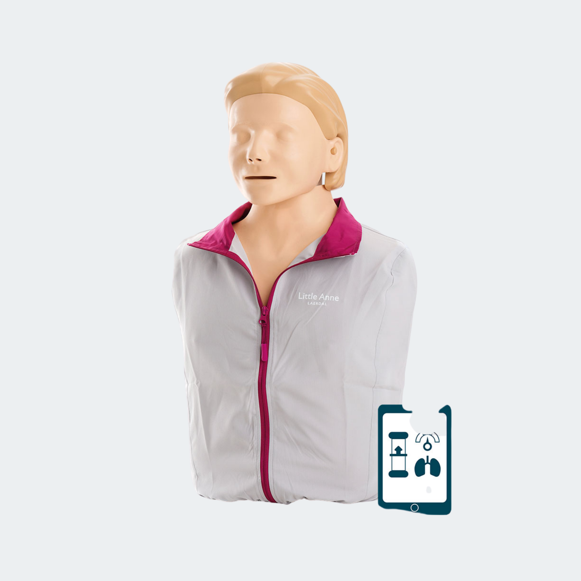 Laerdal Little Anne QCPR with Soft Pack/Training Mat - Light Skin Part #: 123-01050