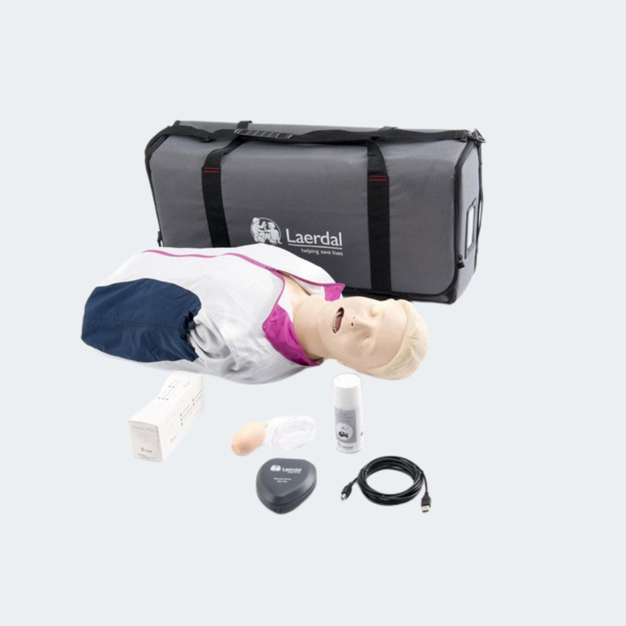 Laerdal Rechargeable Resusci Anne QCPR Torso w/Airway Head w/Carry Bag Part #: 172-00160