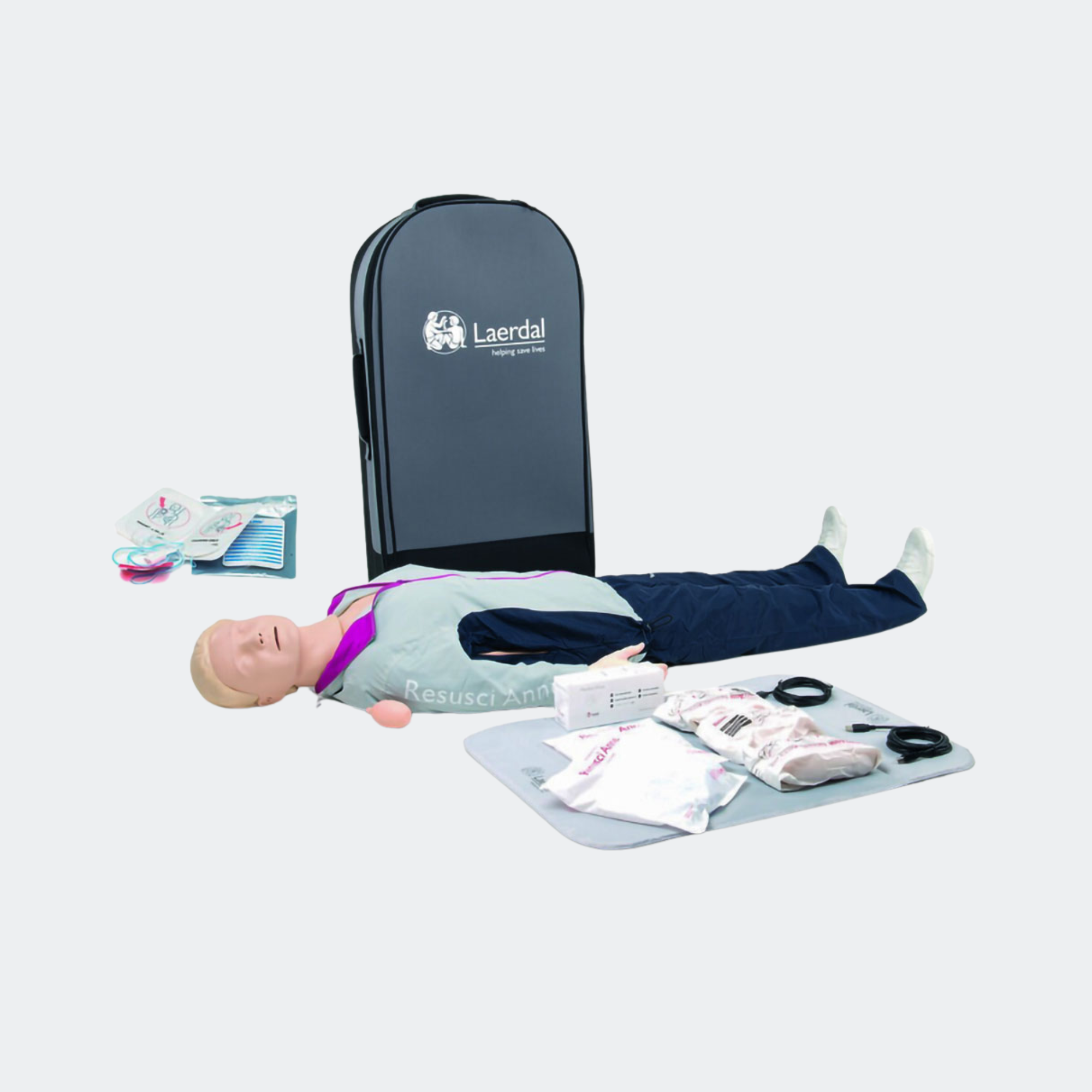 Laerdal Resusci Anne QCPR AED Full Body w/Trolley Case - Rechargeable Part #: 173-01260