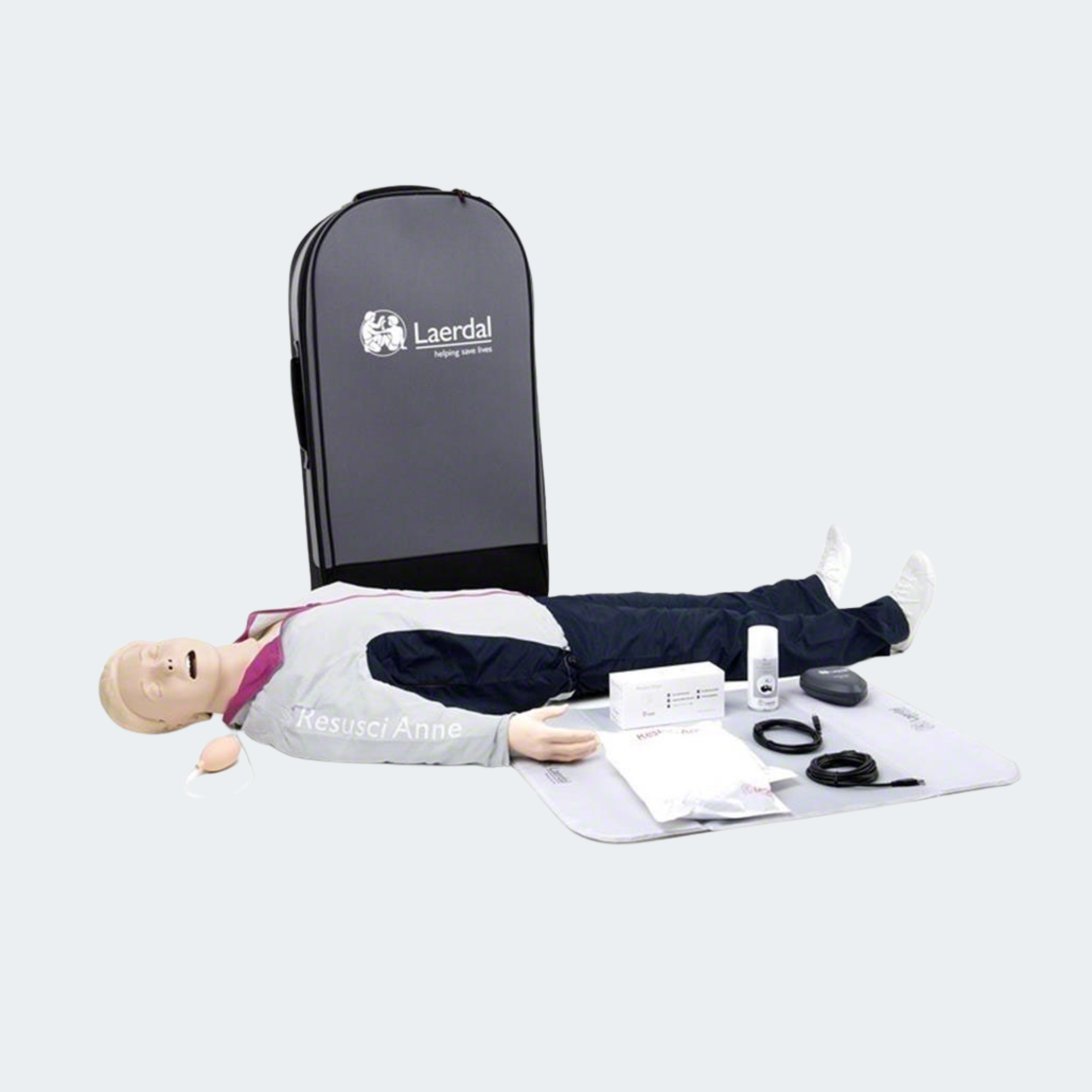 Laerdal Resusci Anne QCPR Full Body w/Airway Head w/Trolley Case - Rechargeable Part #: 172-01260
