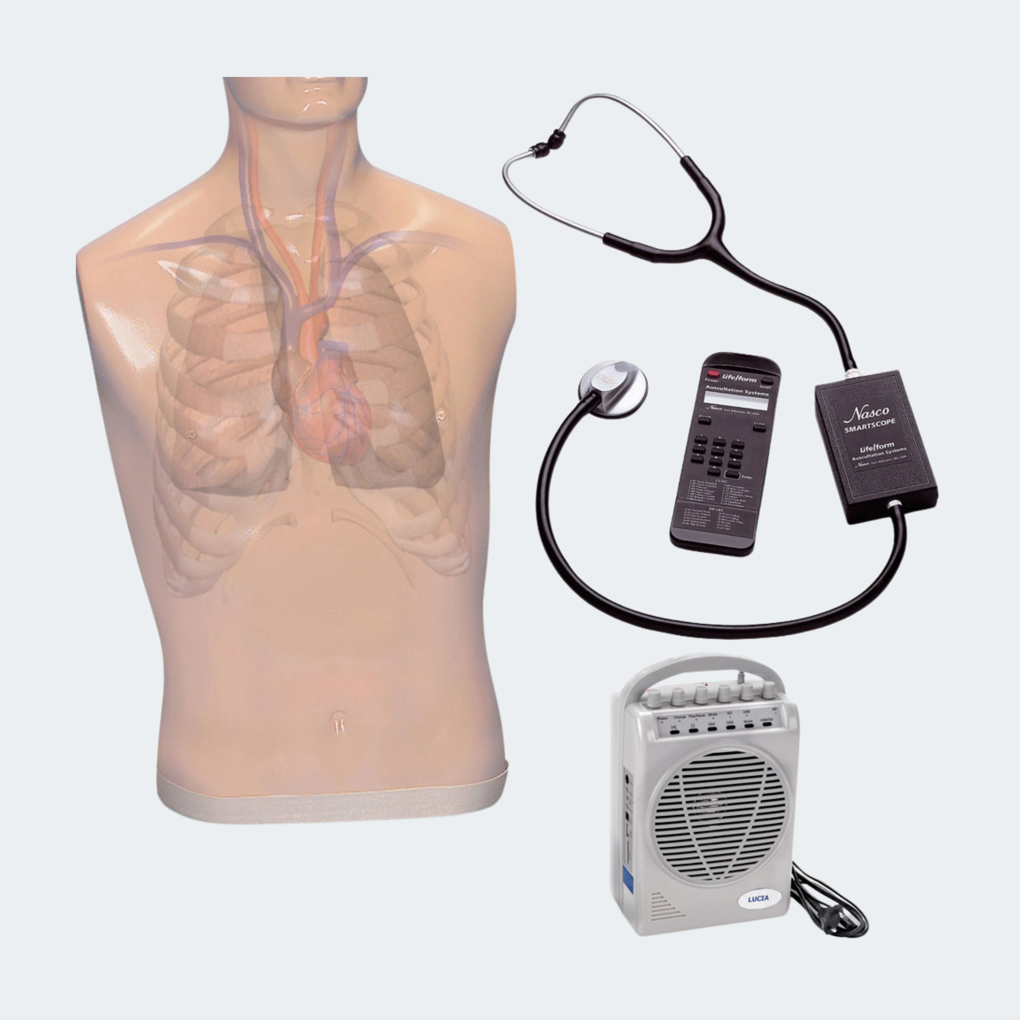 Life/form Auscultation Trainer and SmartScope w/Amplifier Speaker System Part #: LF01172U