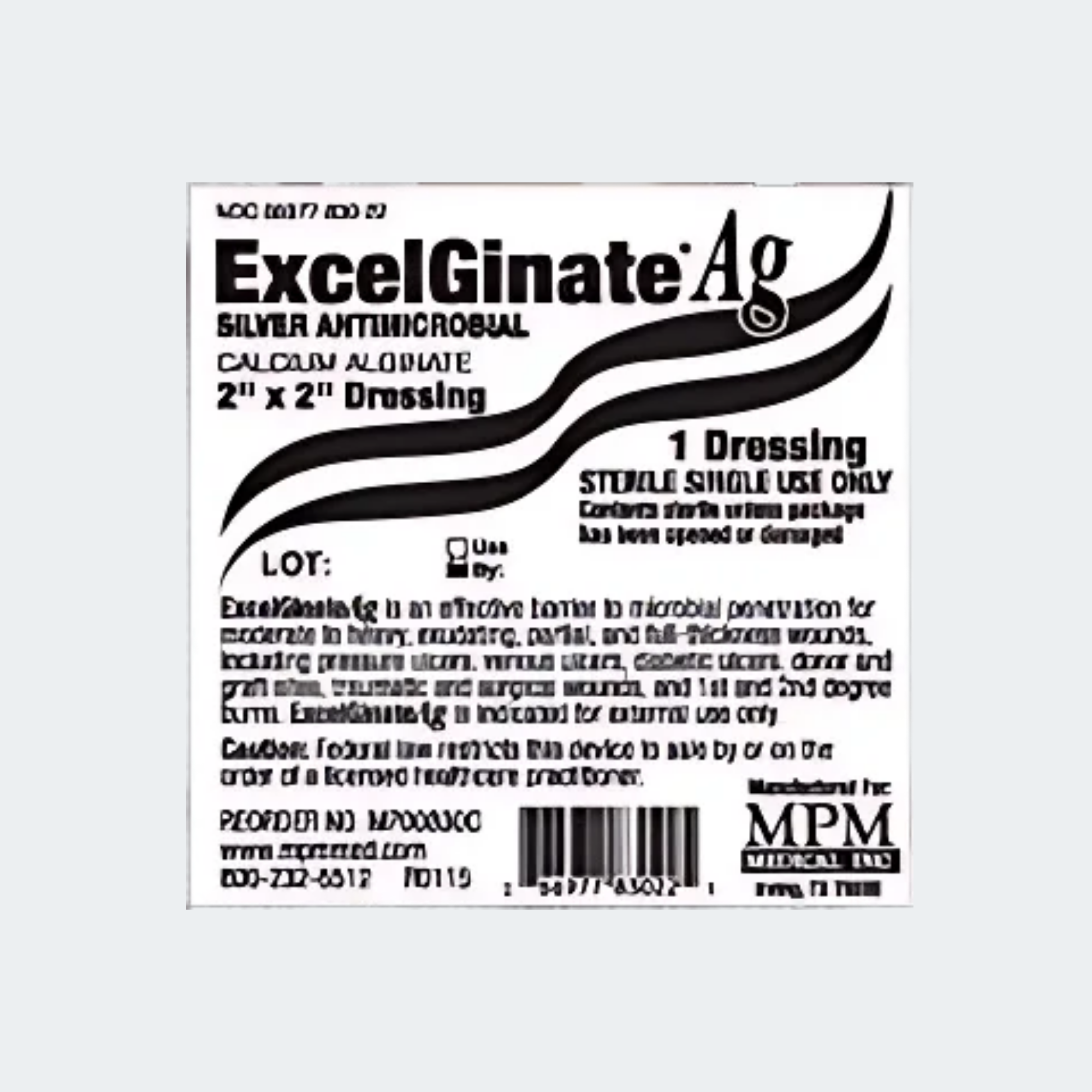 MPM Medical ExcelGinate AG Calcium Alginate Dressing 2" x 2"