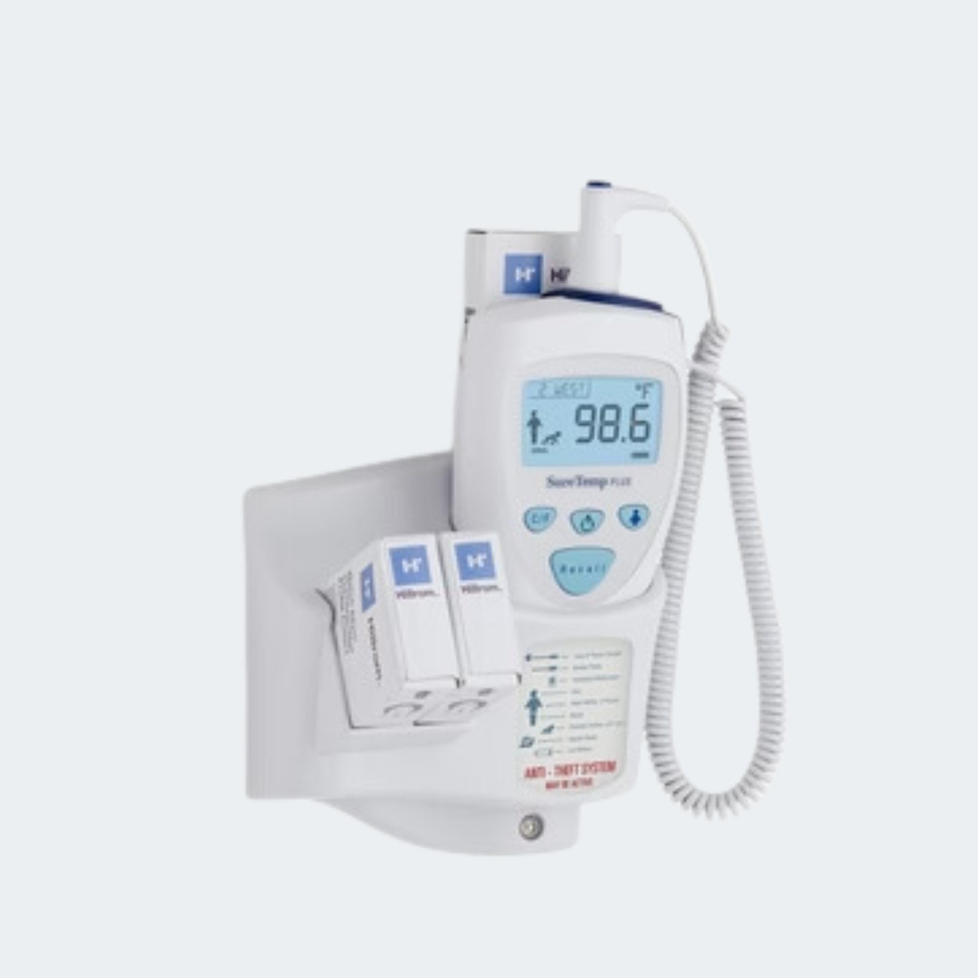 Model 692 Electronic Thermometer, Wall Mount, Security System, ID Location Field, Rectal Probe, Rectal Probe Well, 3-Year Limited Warranty 
