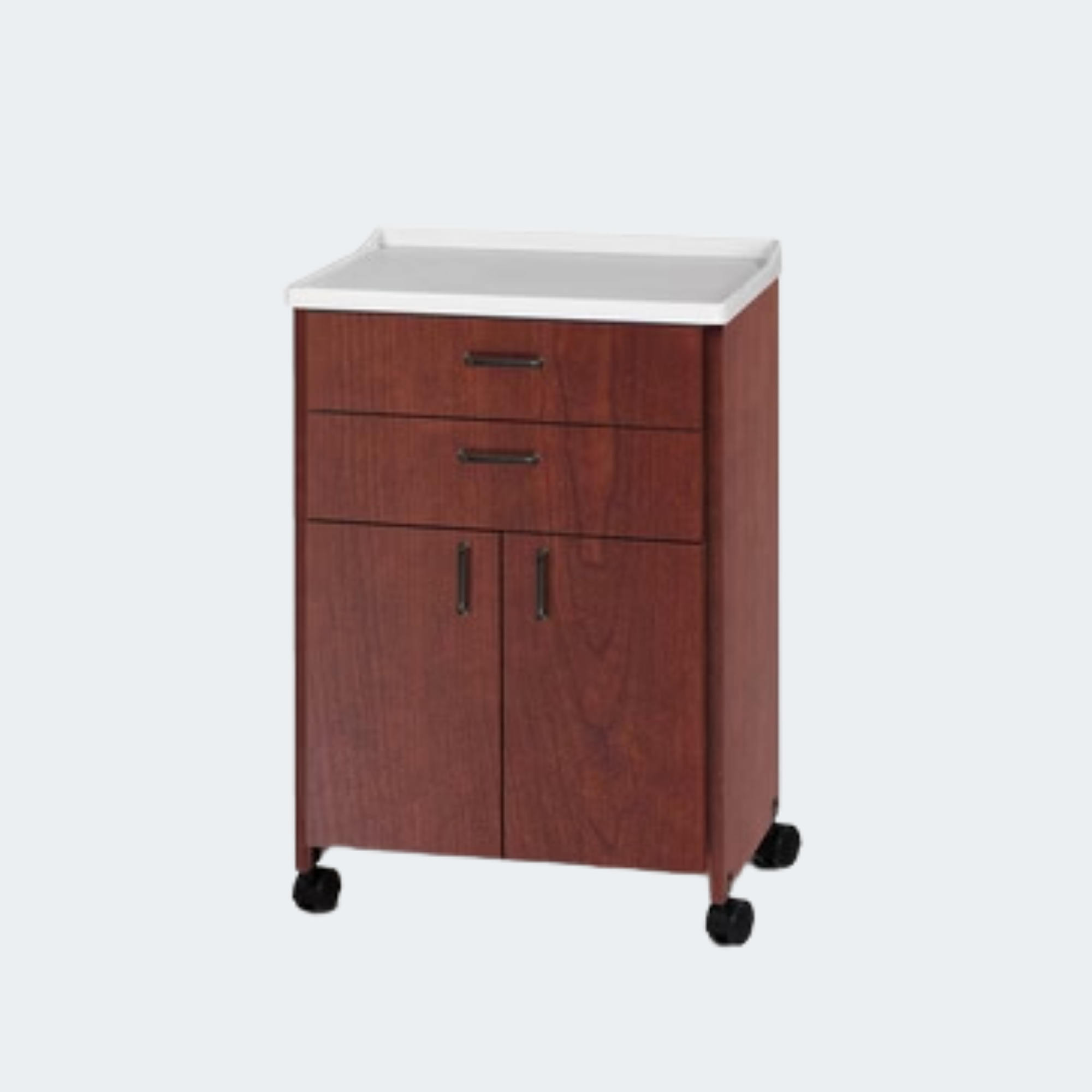 Molded Top, Mobile Treatment Cabinet with 2 Doors and 2 Drawers