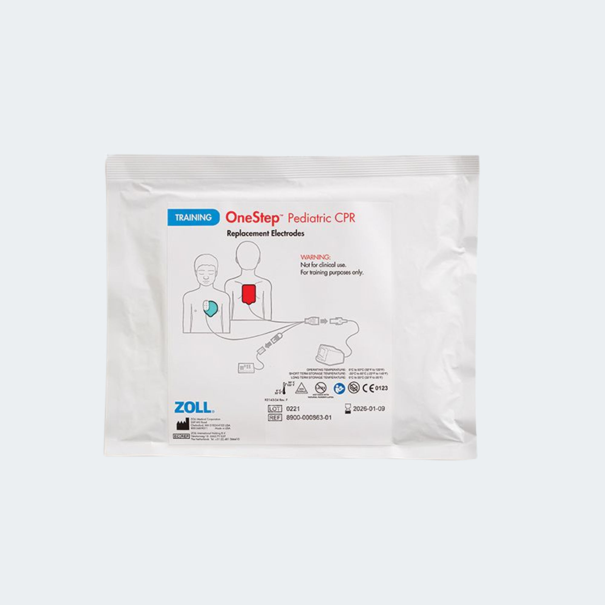 ONESTEP PEDIATRIC CPR TRAINING REPLACEMENT PADS, 6/CASE