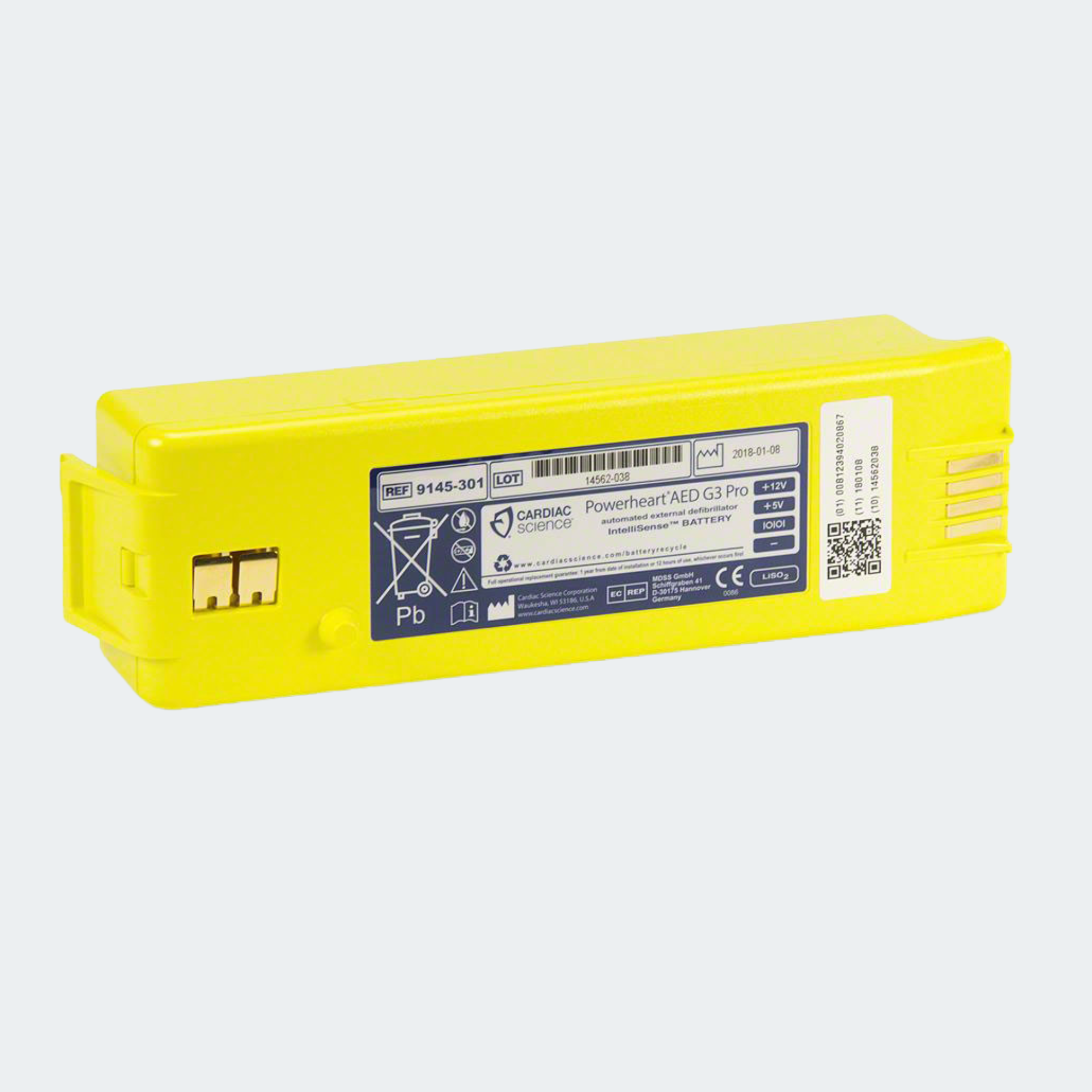 Powerheart AED G3 PRO NON-RECHARGEABLE Replacement Lithium Battery Part #: 9145-301