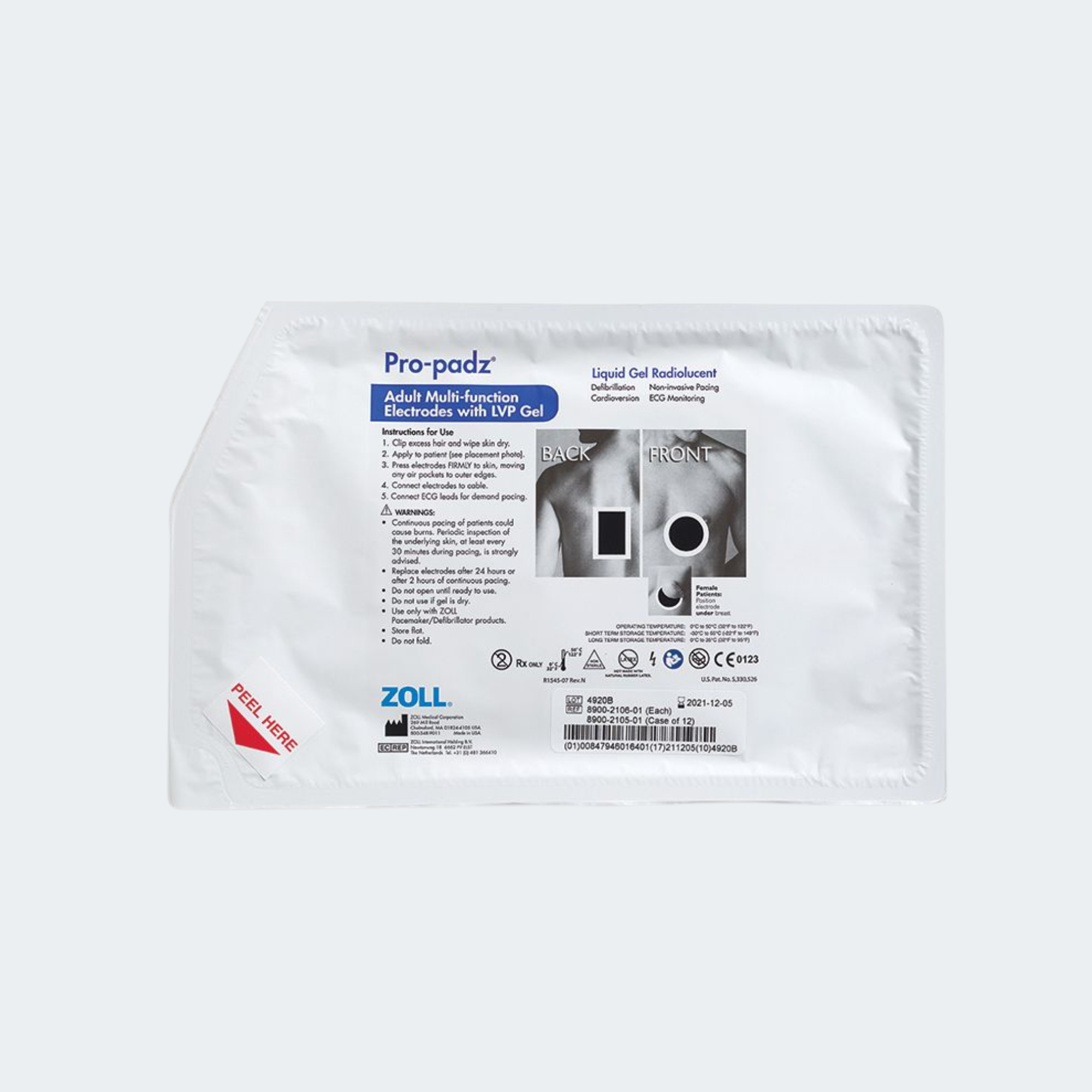 Pro-Padz® Radiolucent Liquid Gel Electrode, 12/Case