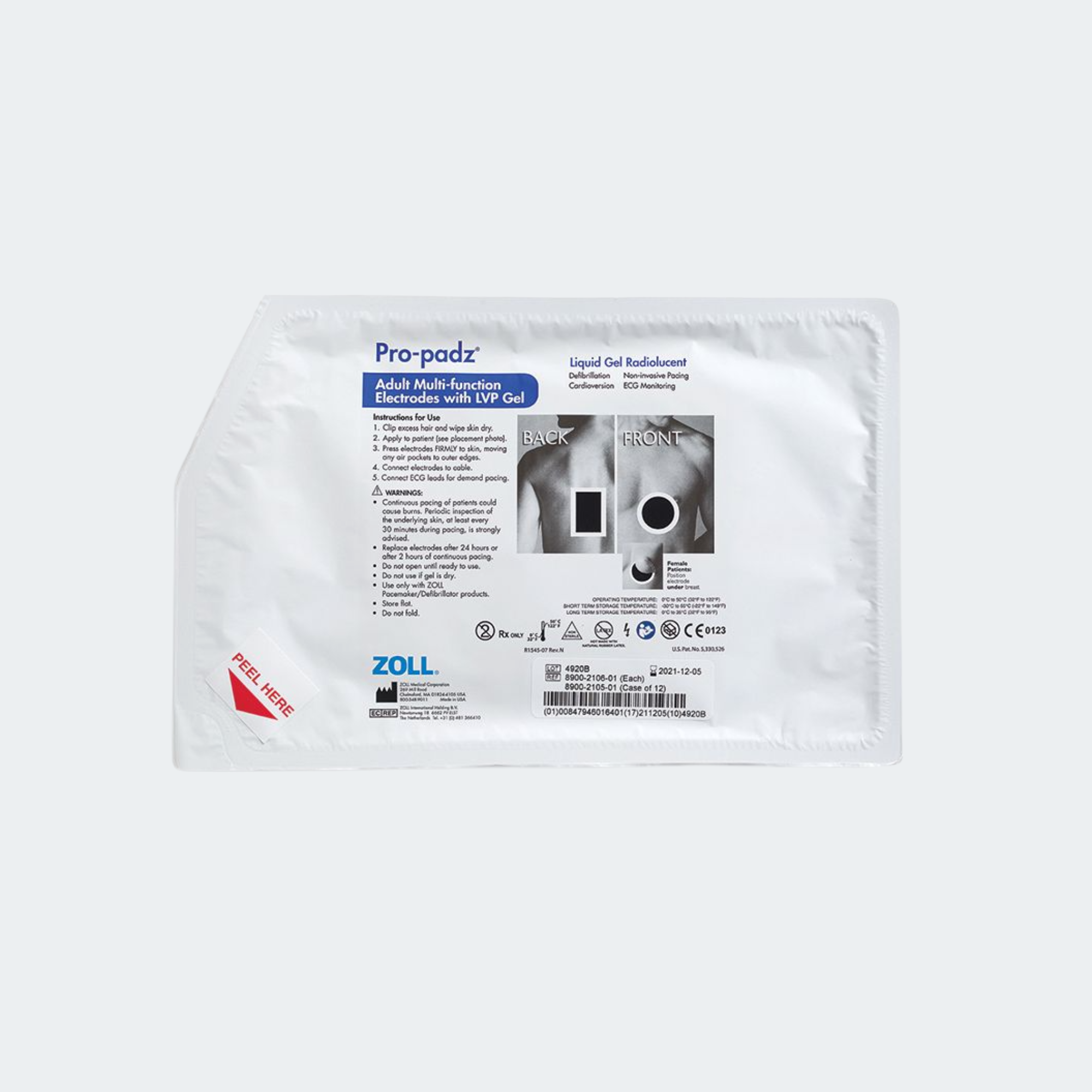 Pro-Padz® Radiolucent Liquid Gel Electrode, Single