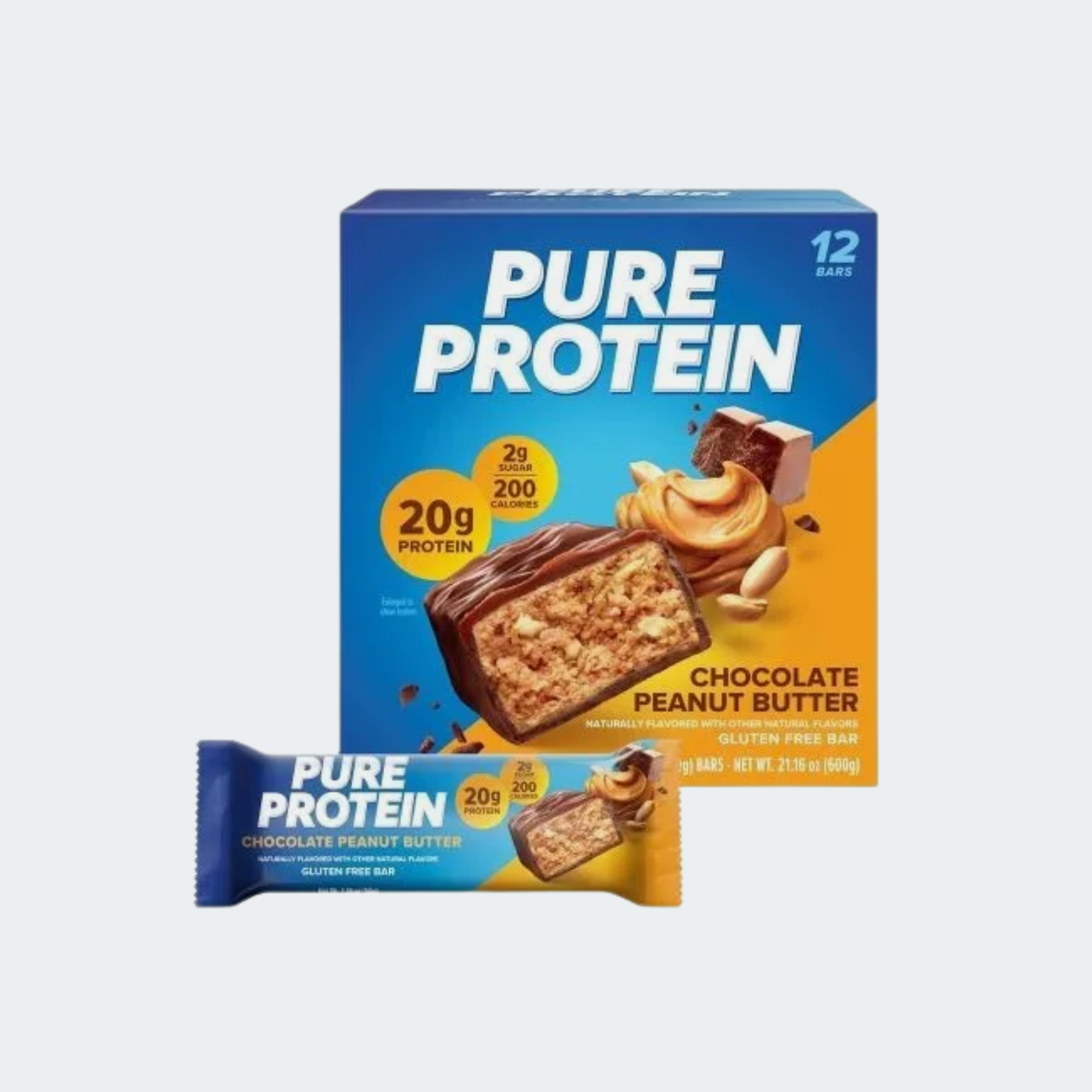 Pure Protein Bars Choc.Peanut Butter 1.76oz (12 each per box ) EXPIRES 8/28/2025