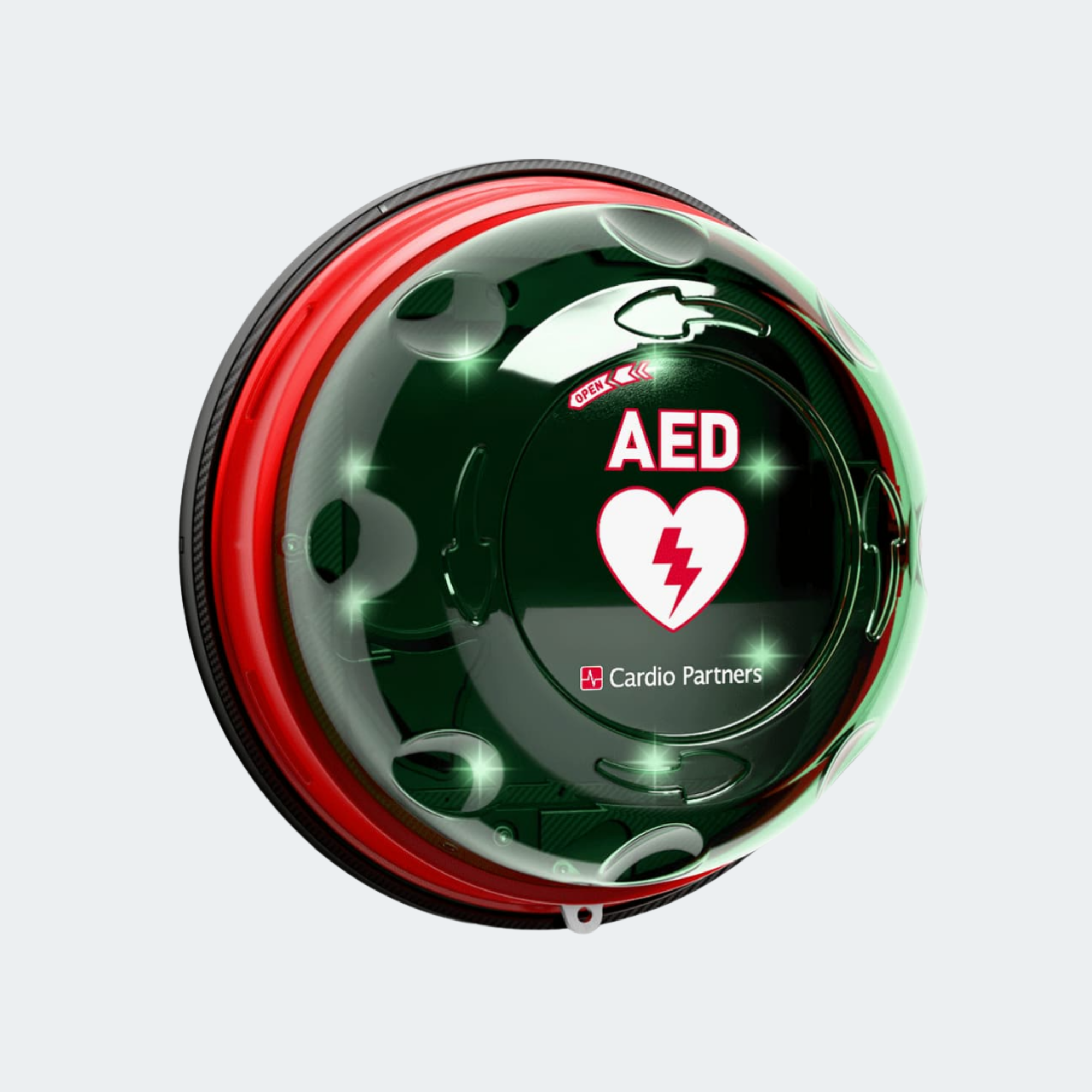 Rotaid Cabinet Solid Plus Alarmed Transparent Green with Red