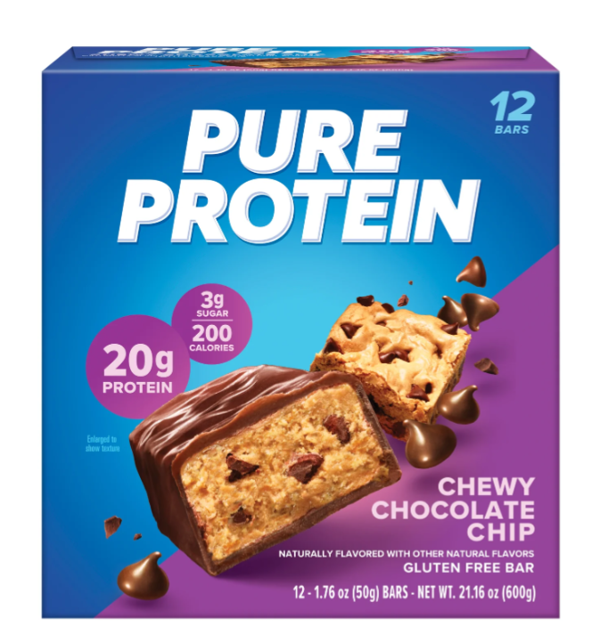 Pure Protein Bars Chewy Chocolate Chip, 1.76oz (12EA/BX)