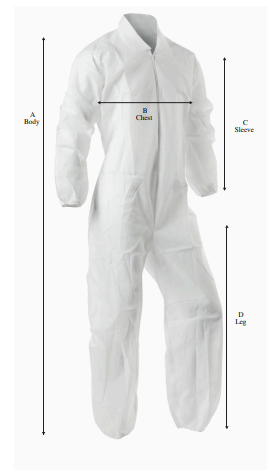 Coveralls  White, Serged Seams, 25/cs