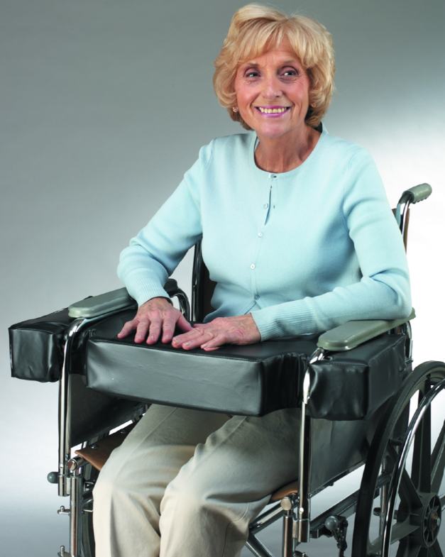 Lap Top 2.5" Thick Cushion w/Cutouts for Half-Arm Wheelchairs