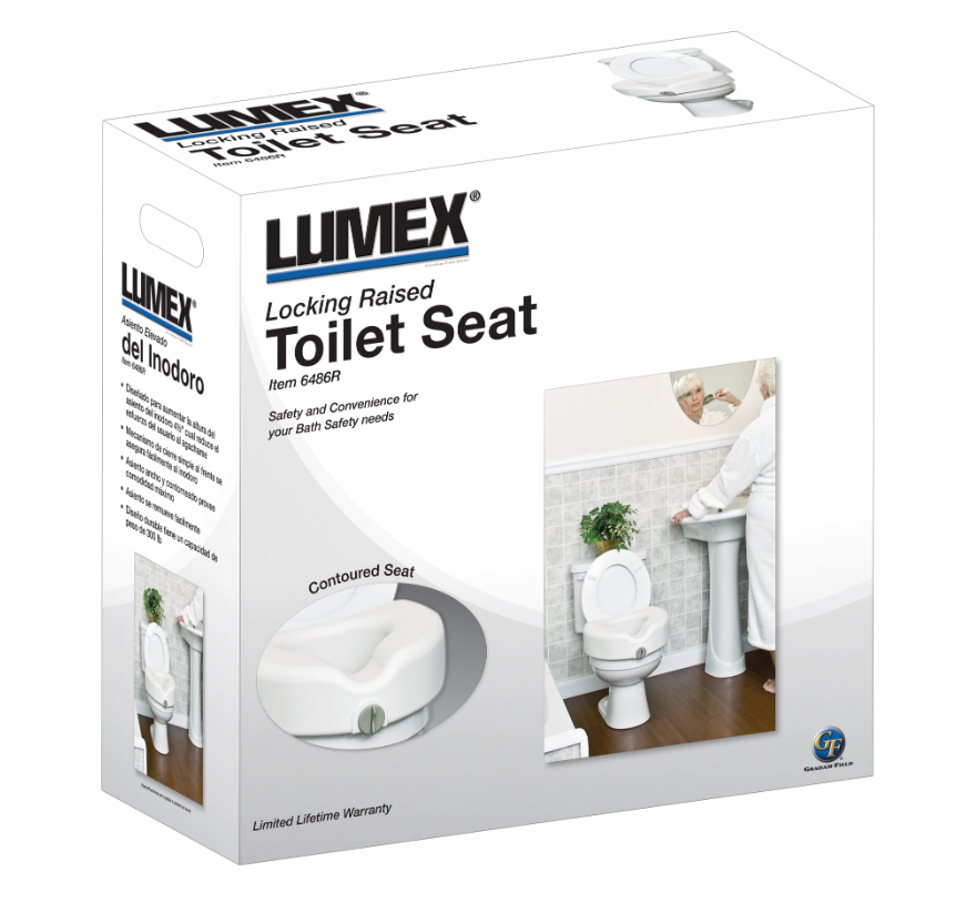 (6486A) TOILET SEAT RAISED w/o Arm 300lbs