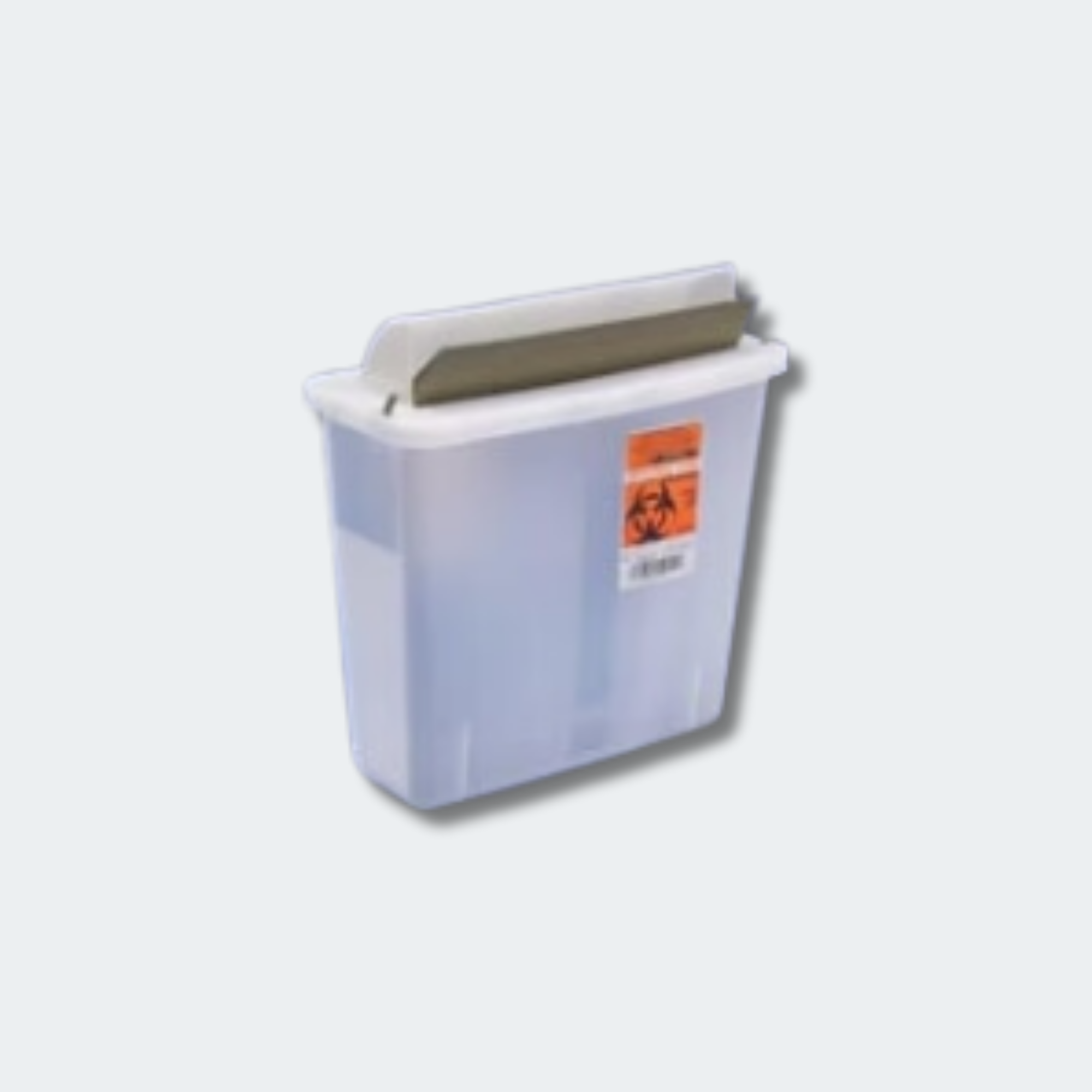 Sharps Container, Mailbox-Style Lid, 5 Qt, Transparent Red