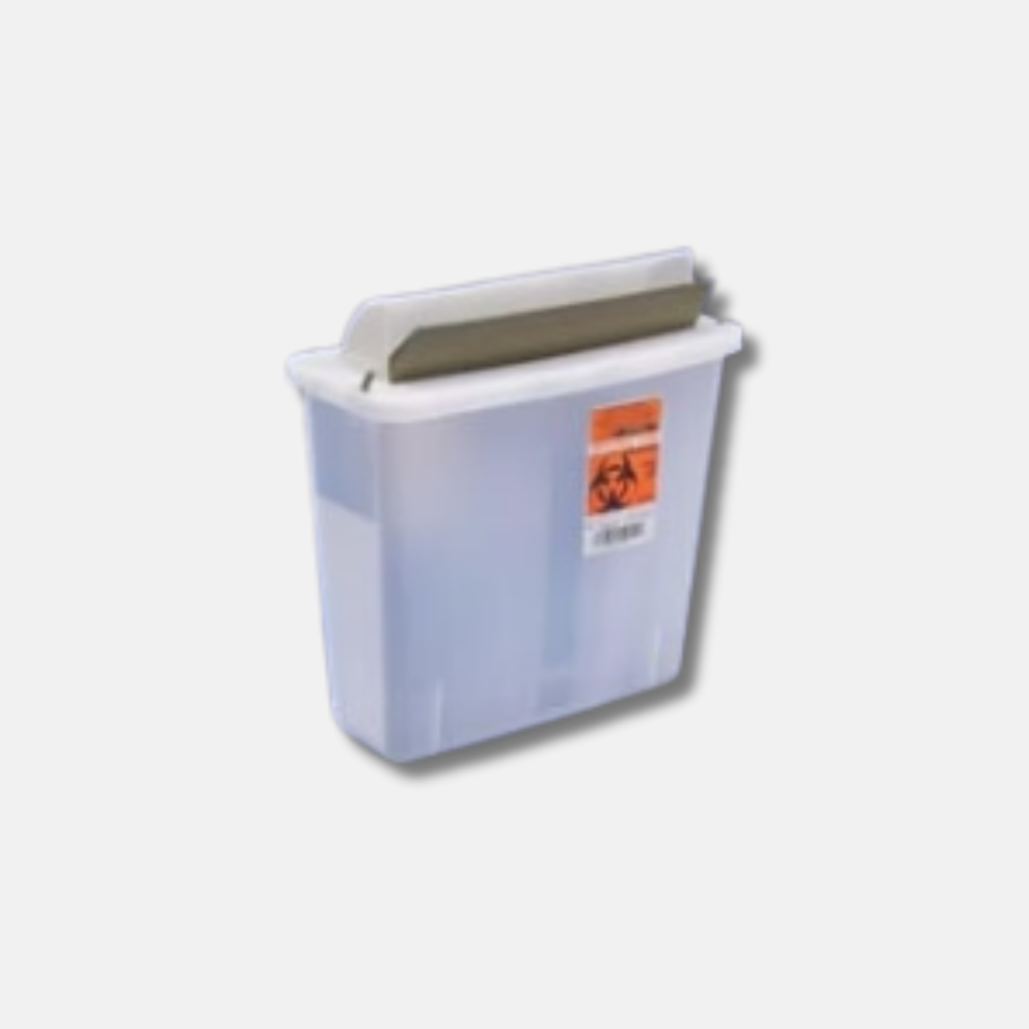 Sharps Container, Mailbox-Style Lid, 5 Qt, Transparent Red