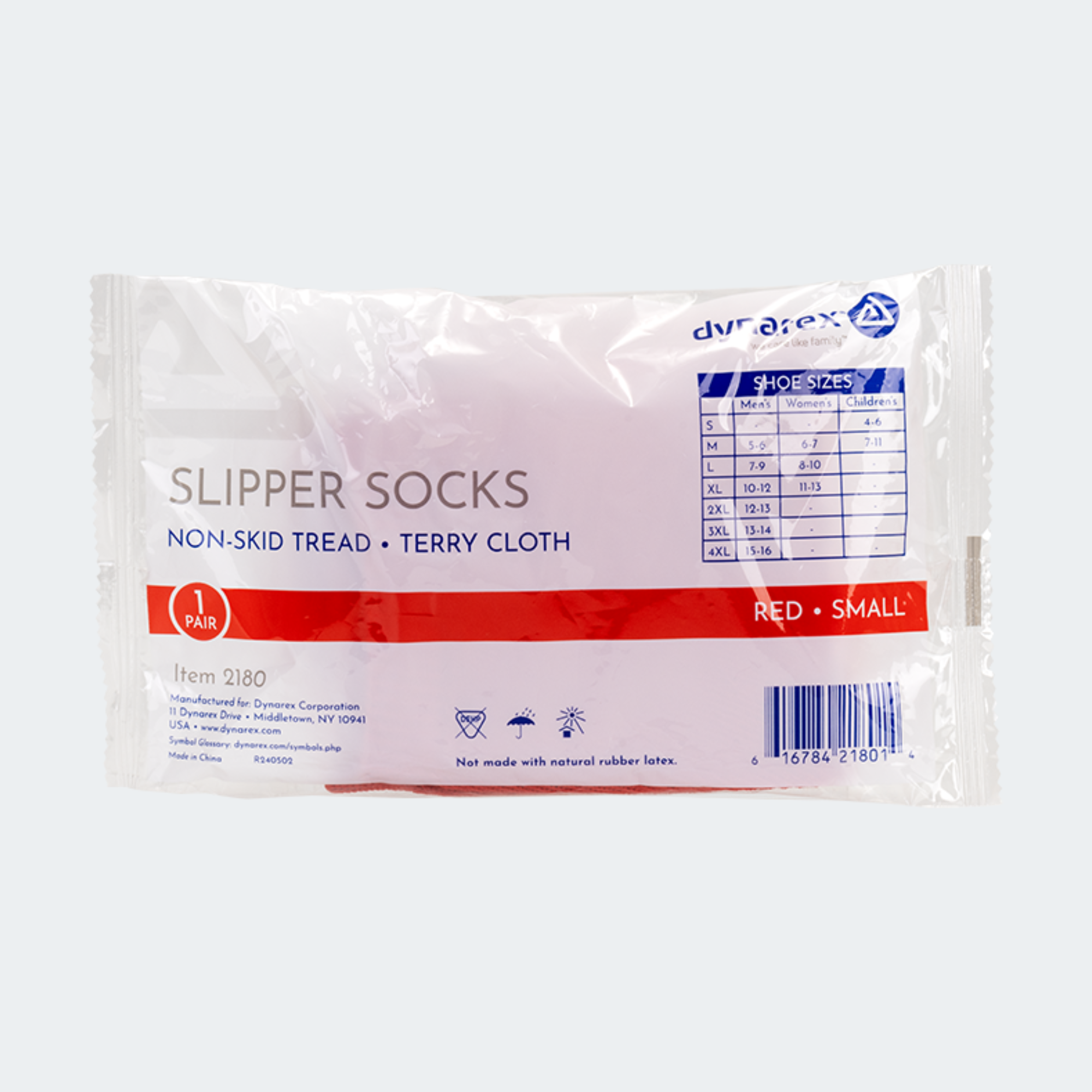 Socks, Single-Sided Slipper Pair, Red SMALL