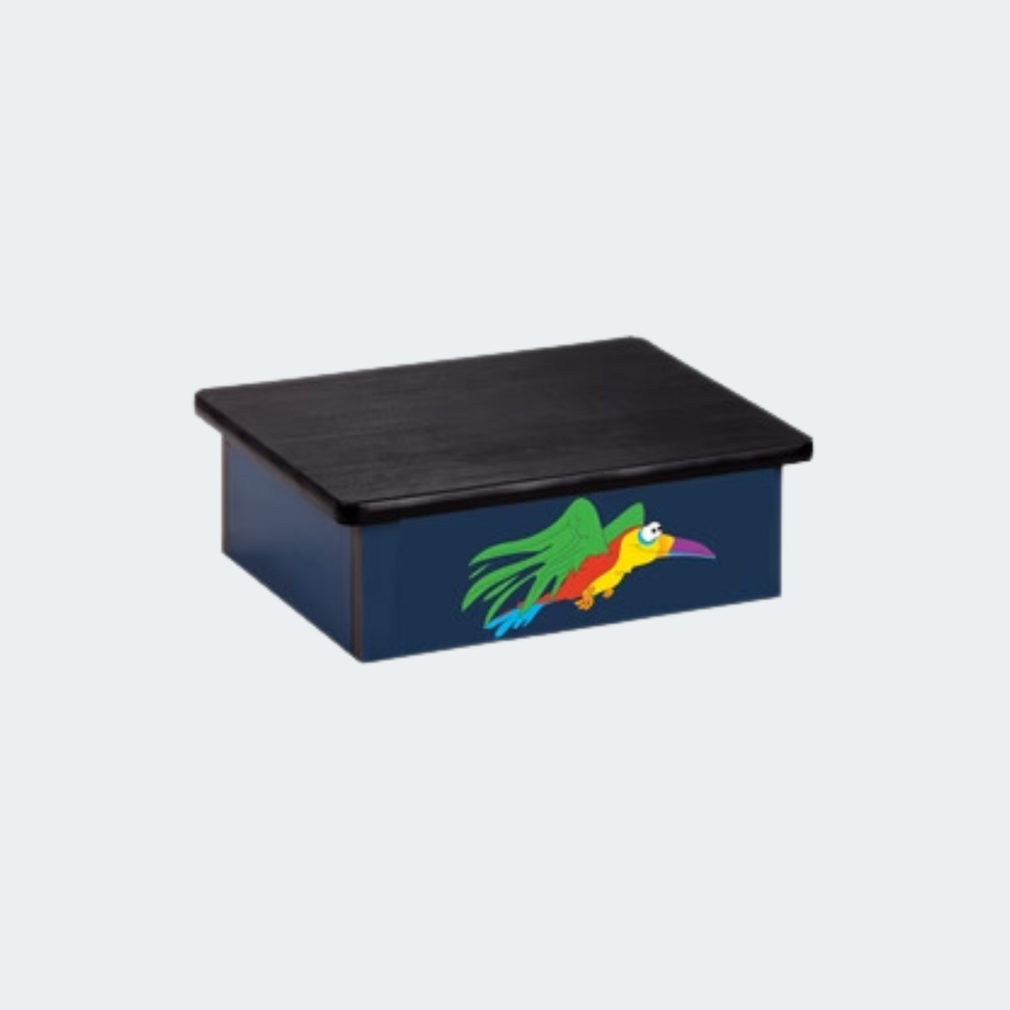 Step Stool featuring Flying Parrot on Blue