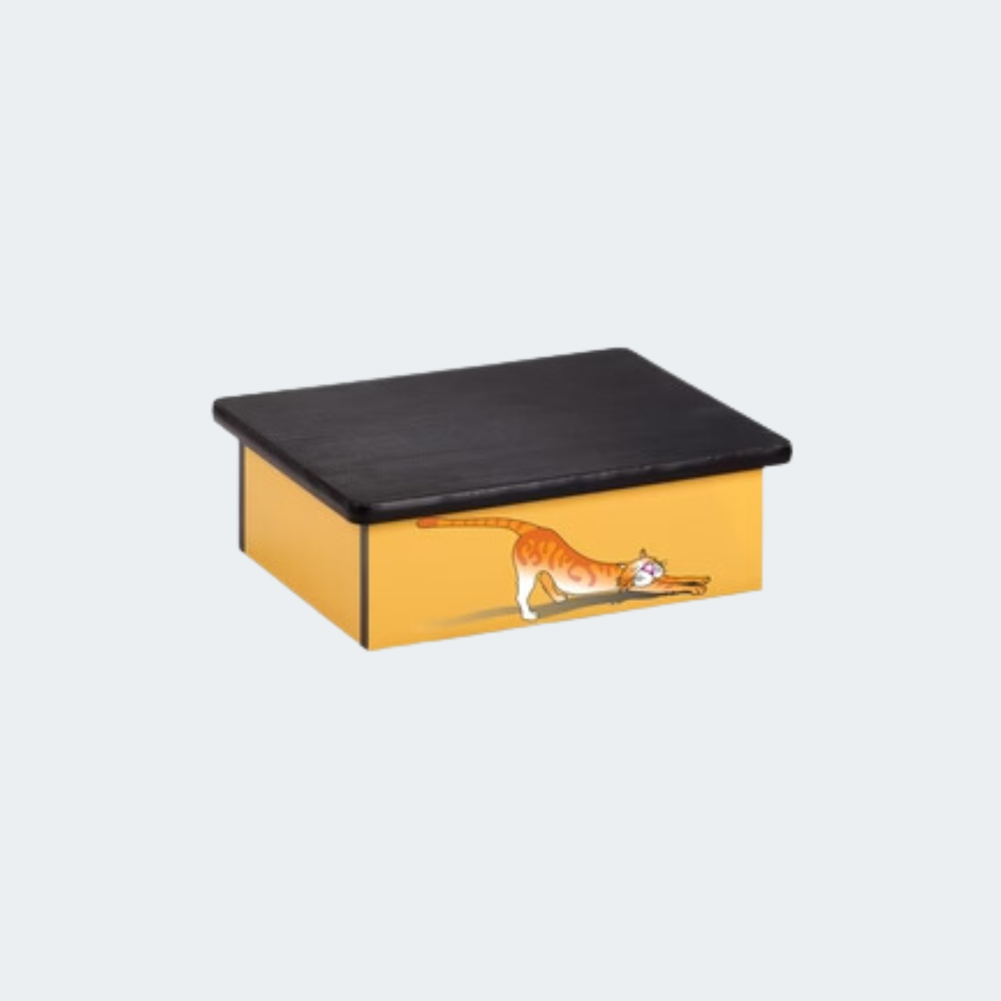 Stretching Cat, Laminate Step Stool
