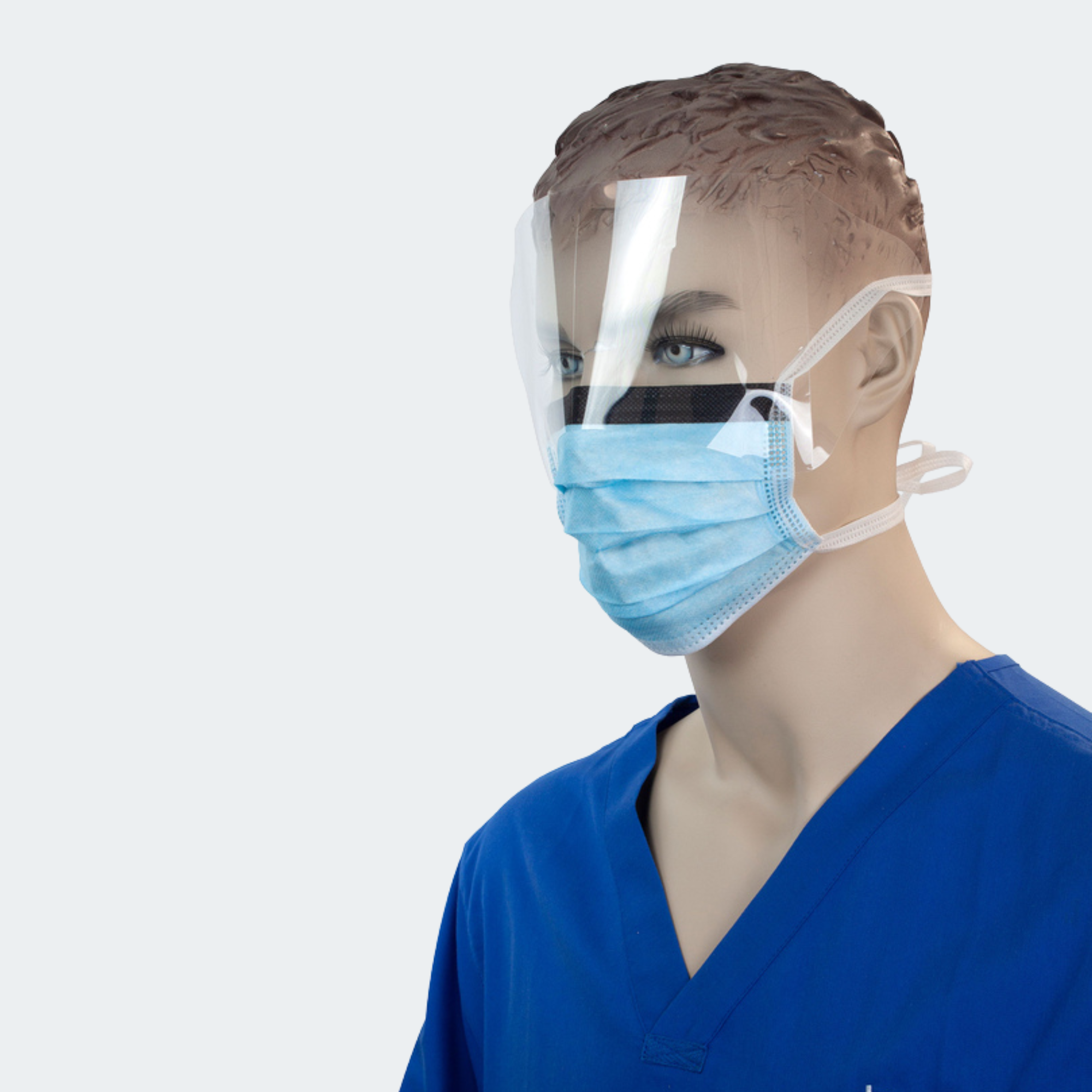 Surgical Face Mask w/ Ties & Plastic Shield