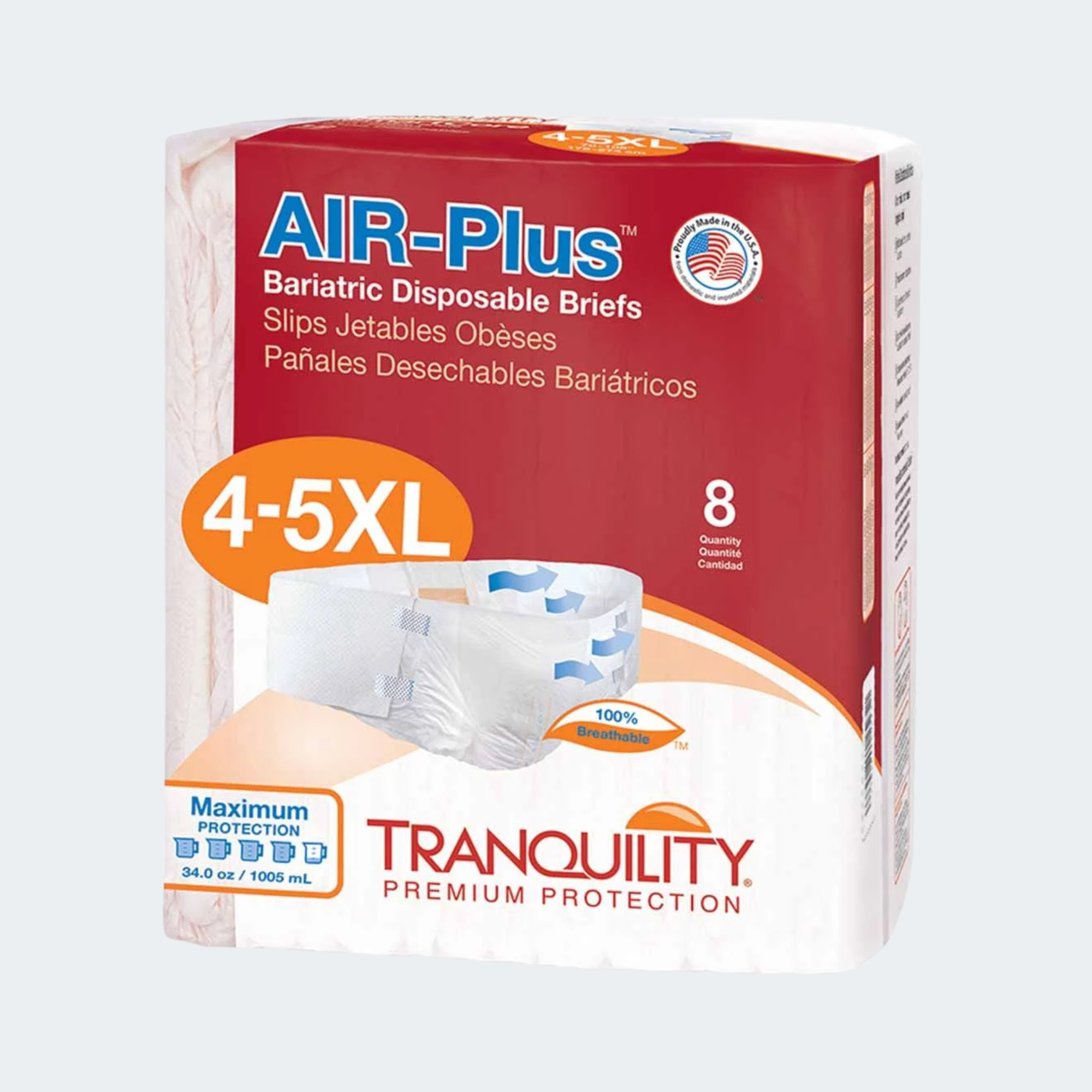 Tranquility Air-Plus Bariatric Disposable Briefs (32/CA)