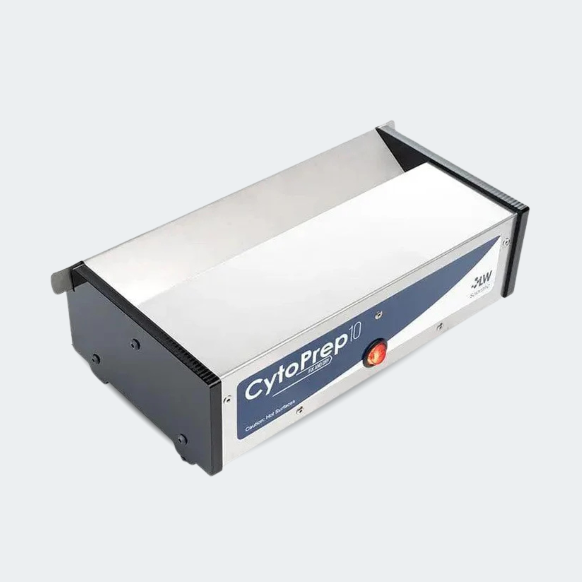 A CytoPrep 1000 3W protein electrophoresis machine with a silver metal body, black plastic housing, and a blue and white front label, shown on a light gray background.
